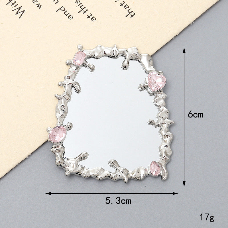 FS2601-5.3×6cm Long Square Mirror Alloy Patch For Making Fancy Beads