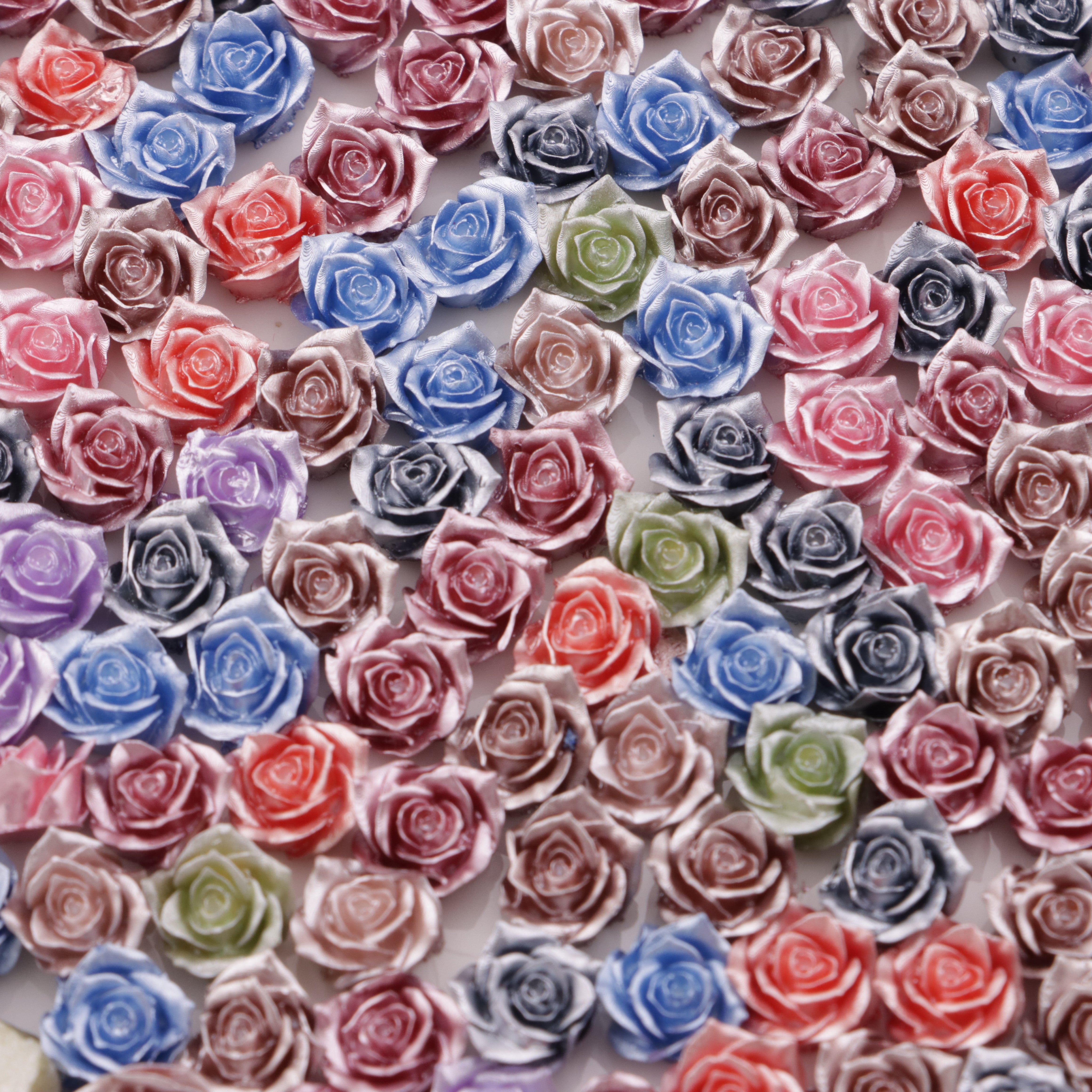 FS5566- 8mm Luminous Rose Flower Charms Pearl - Glow Luminous Rose Flowers