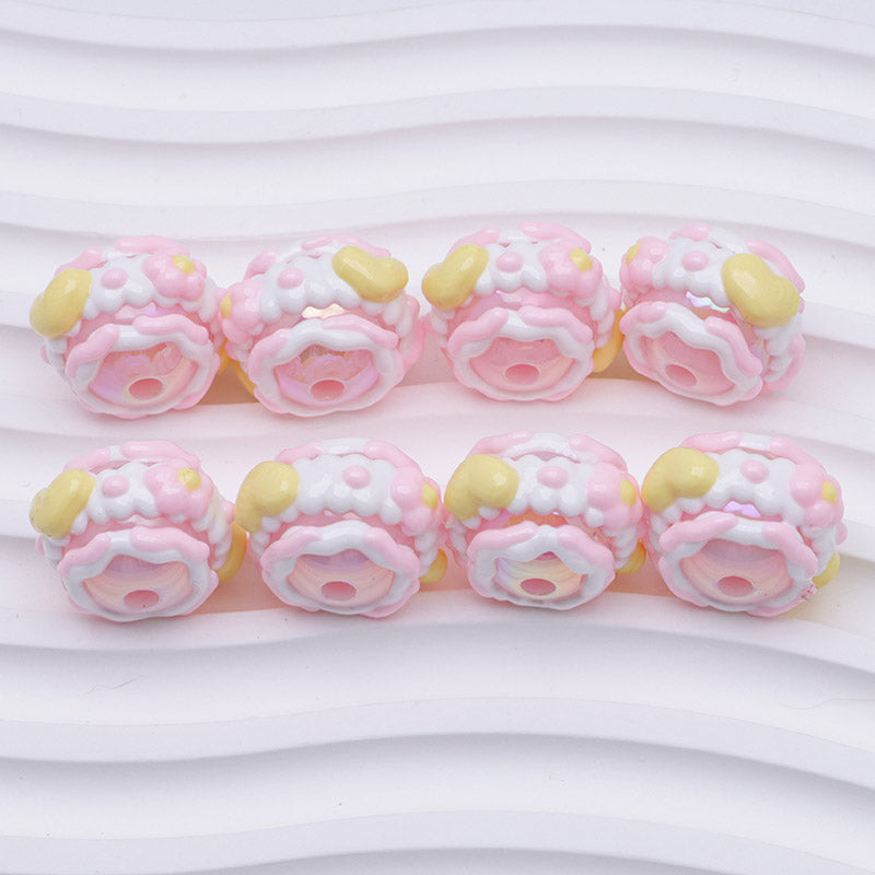 FS4391- 16mm Pink Hand-Painted Beads