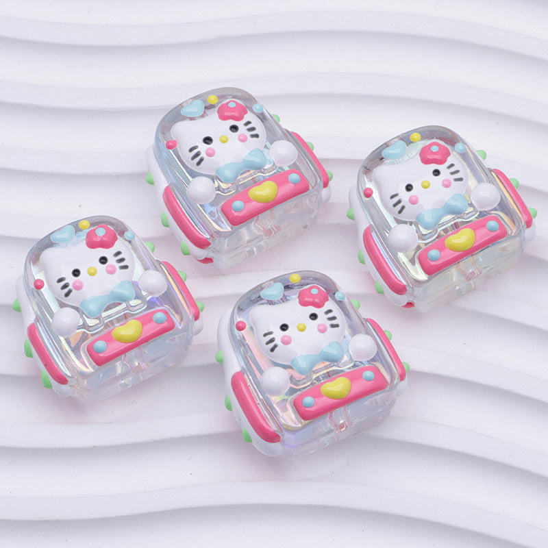 FS5038- Kitty Transparent Schoolbag Hand Painted Beads