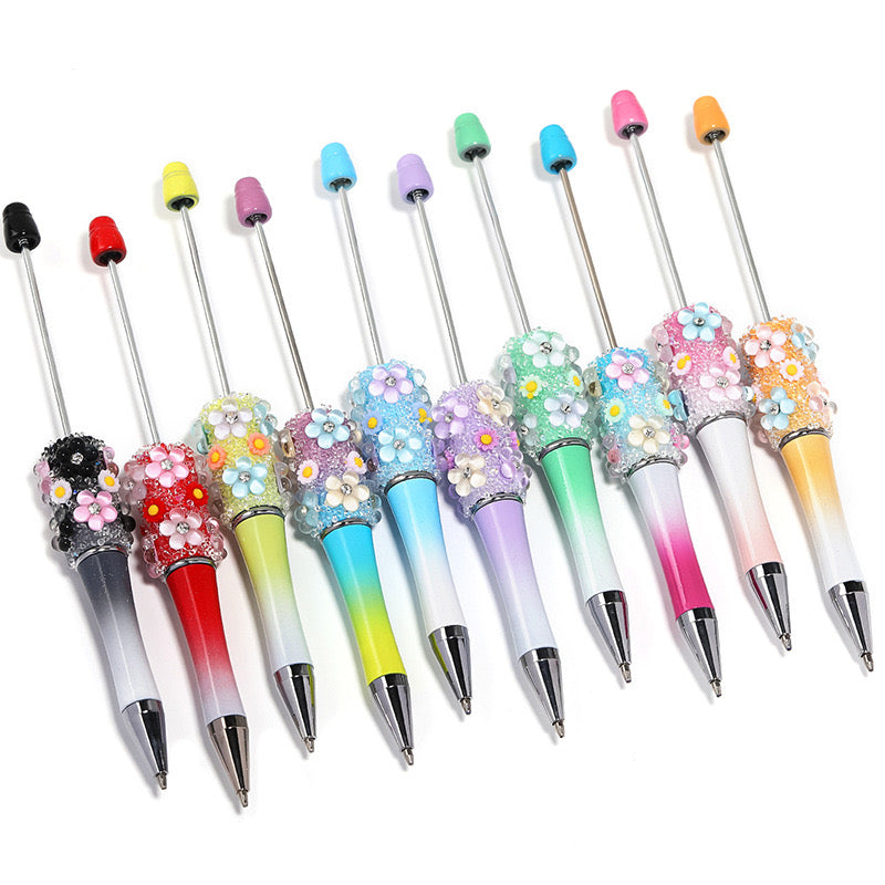 Mixed Color Flower Sugar Sparkling Beadable Pens