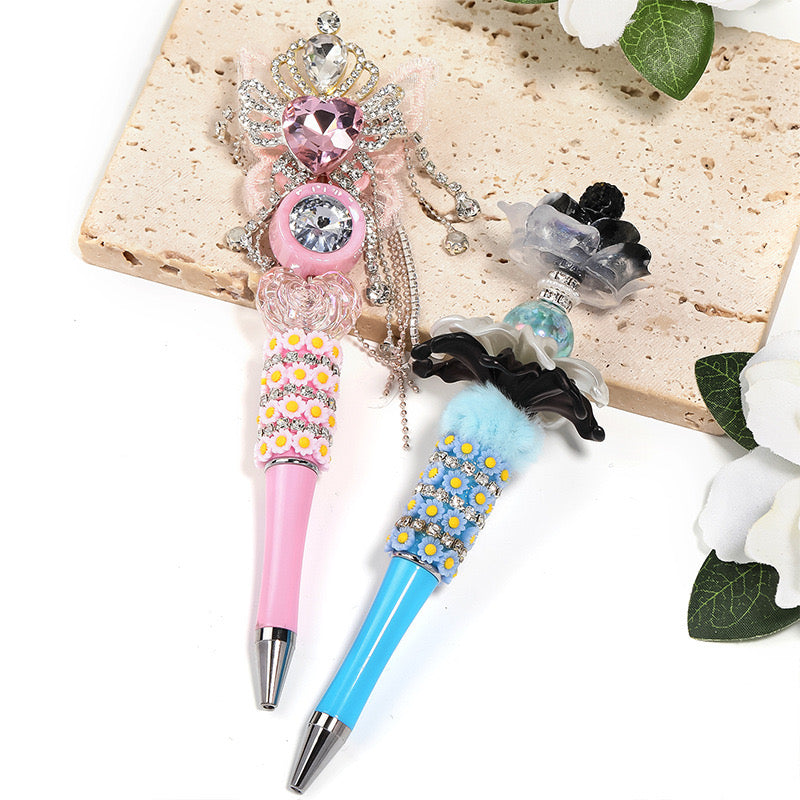 Mixed Color  Daisy Chain Sparkling Beadable Pens