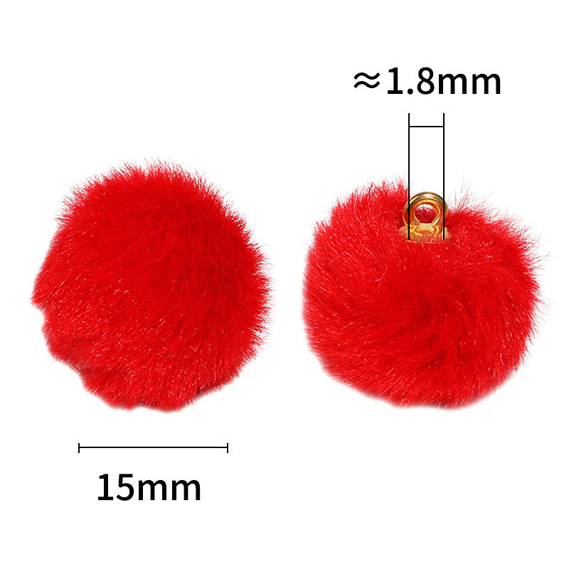 16MM Mixed Color Imitation Rabbit Fur Ball Beads For Making Car Hangers