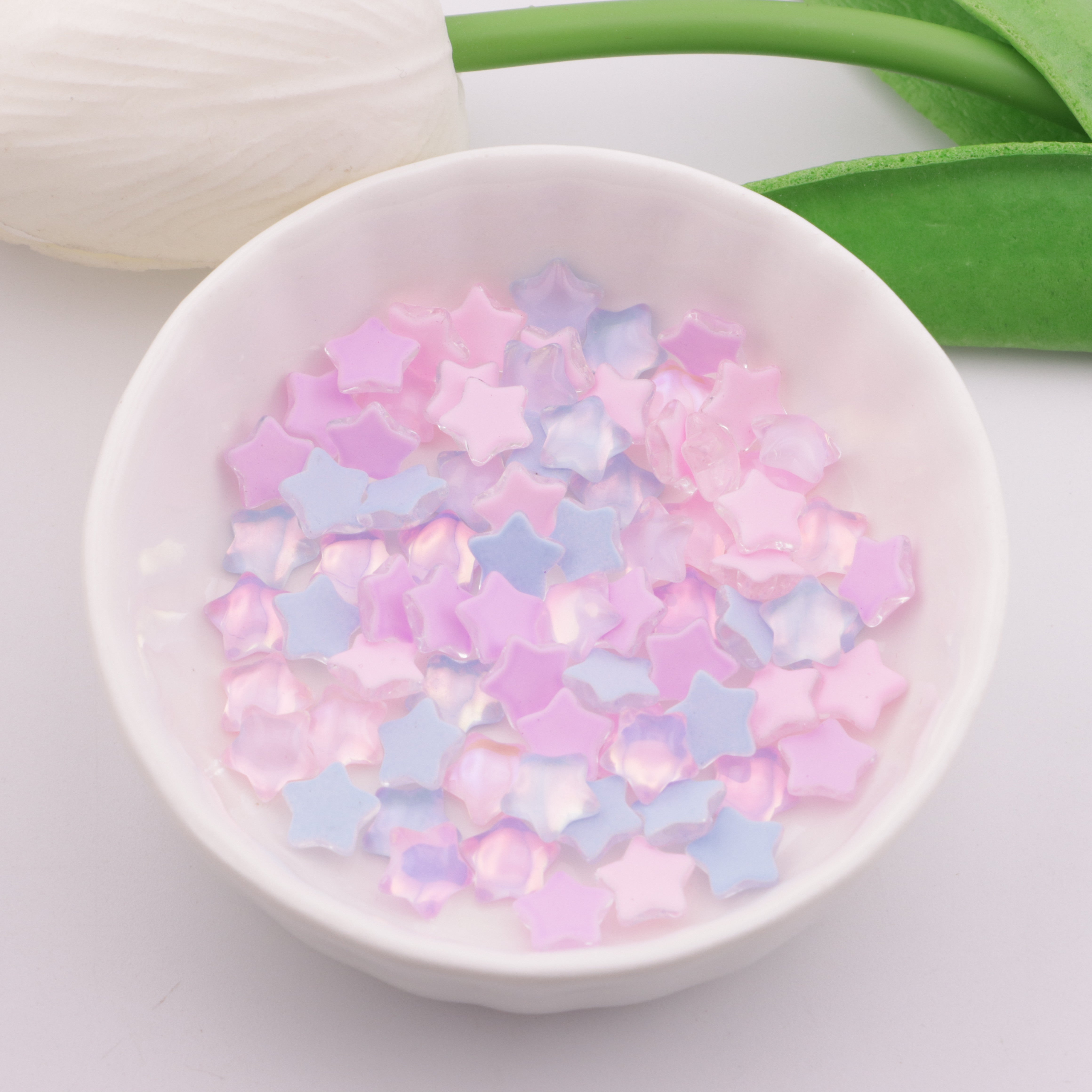 FS5403- 7.5mm Star Crystal Diamonds Five - Pointed Star Flat - Bottom Rhinestone Patches