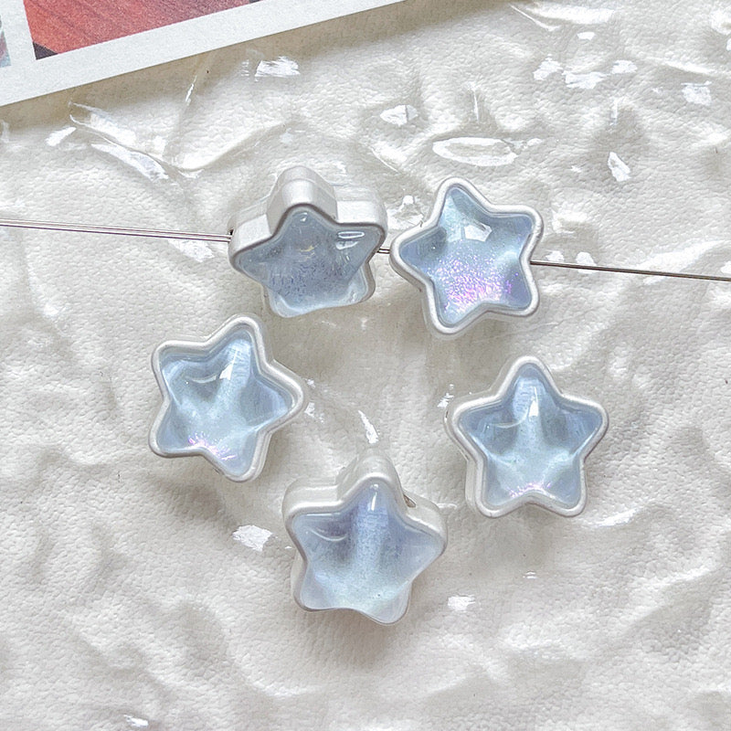 12MM Mixed Color Mermaid Aurora Five-pointed Star Alloy Spacer