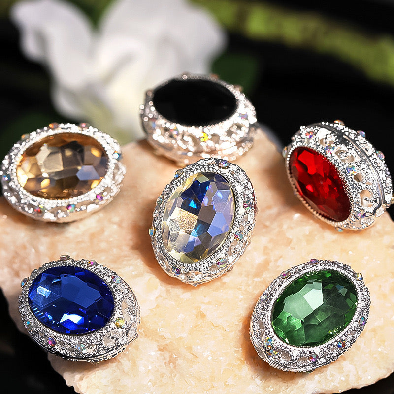 19MM Mixed Color Oval Diamond Alloy Beads Fit For Beadable Pens