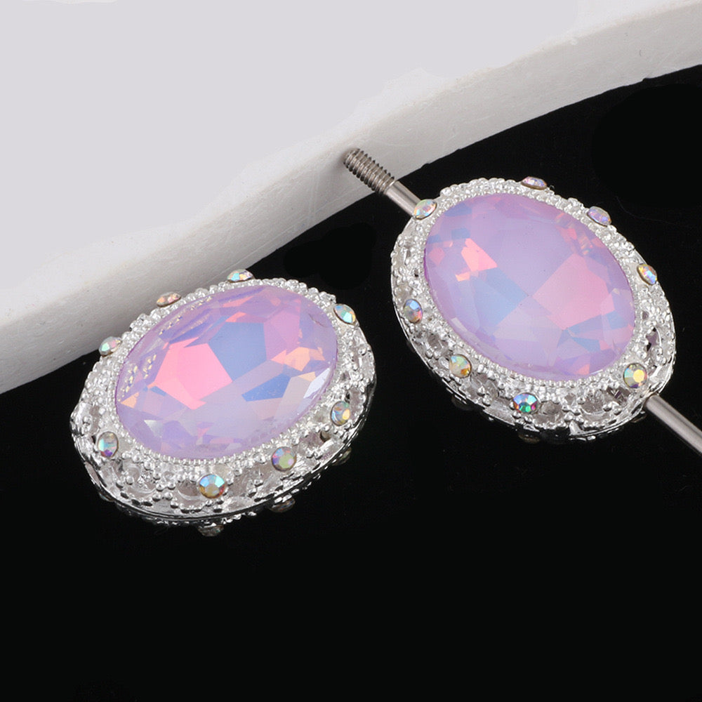 19MM Mixed Color Oval Diamond Alloy Beads Fit For Beadable Pens