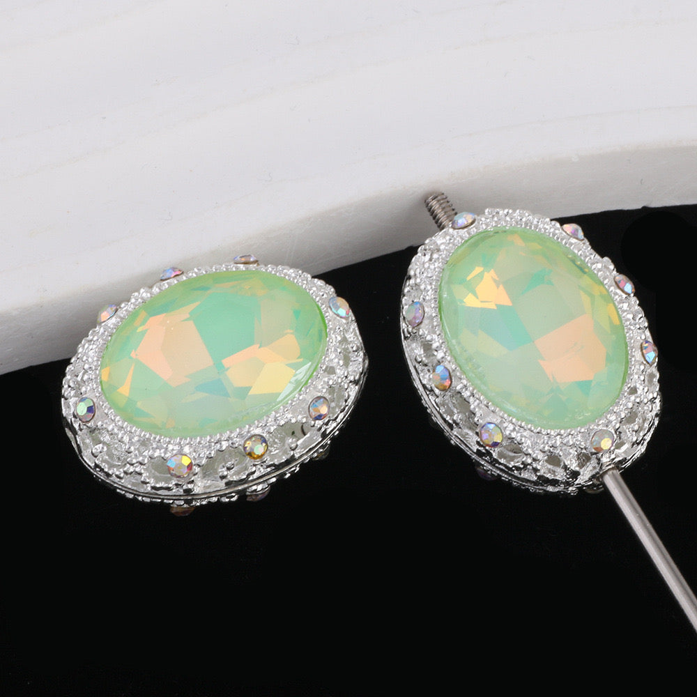 19MM Mixed Color Oval Diamond Alloy Beads Fit For Beadable Pens