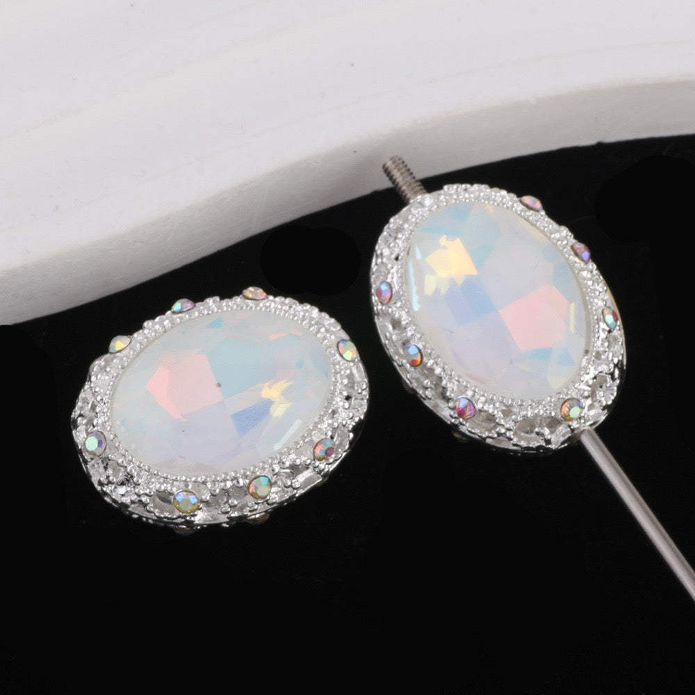 19MM Mixed Color Oval Diamond Alloy Beads Fit For Beadable Pens