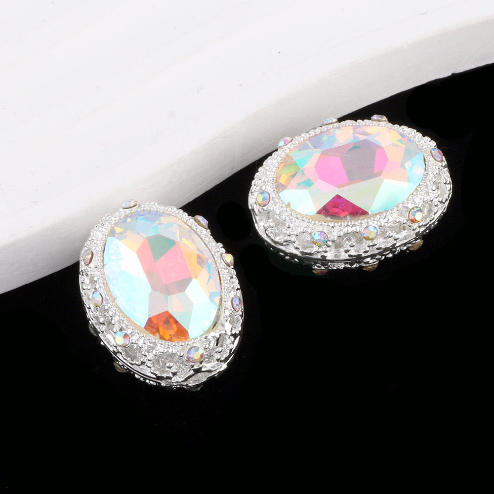 19MM Mixed Color Oval Diamond Alloy Beads Fit For Beadable Pens