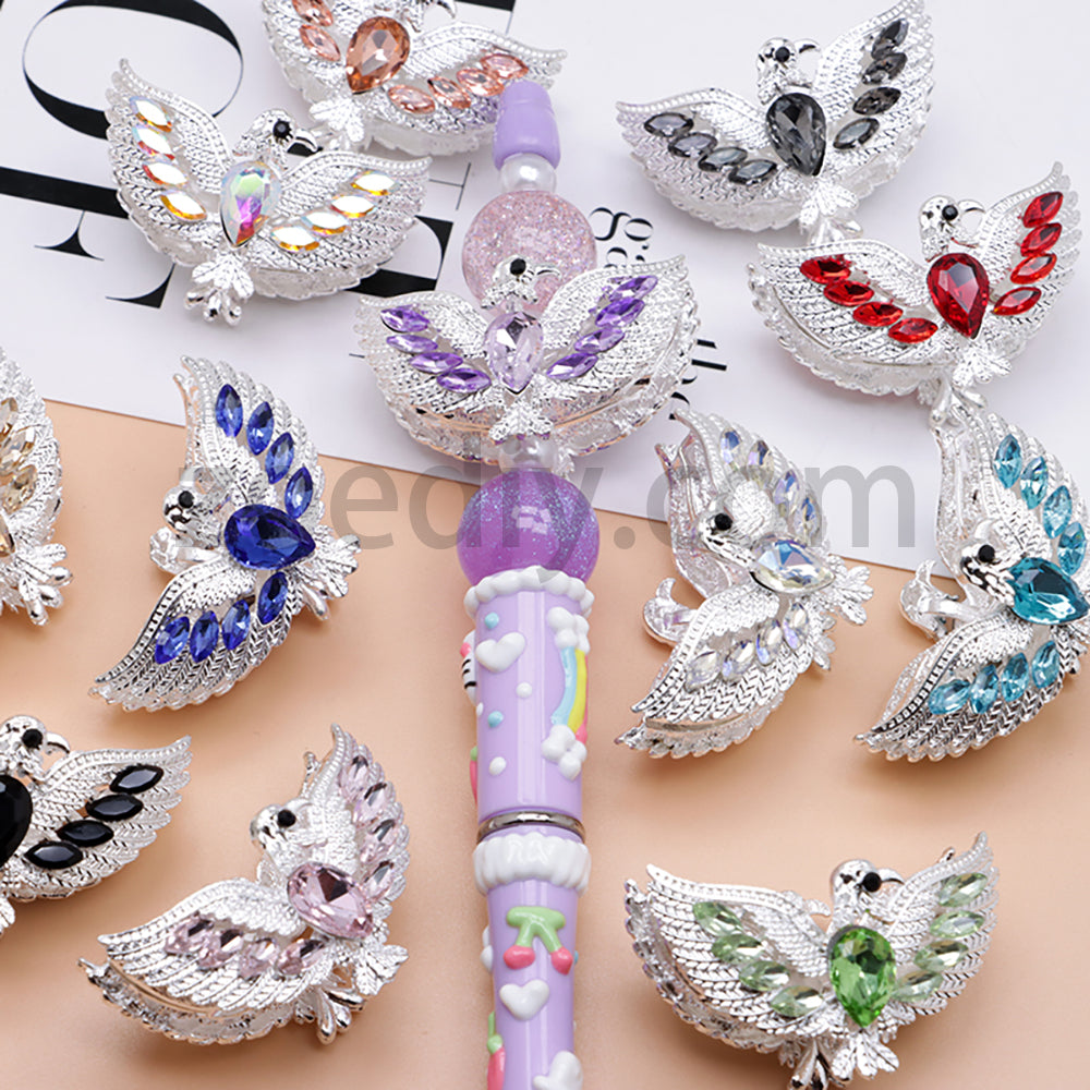 FS2879-Peace dove Birds Alloy Fancy Beads fit for pens