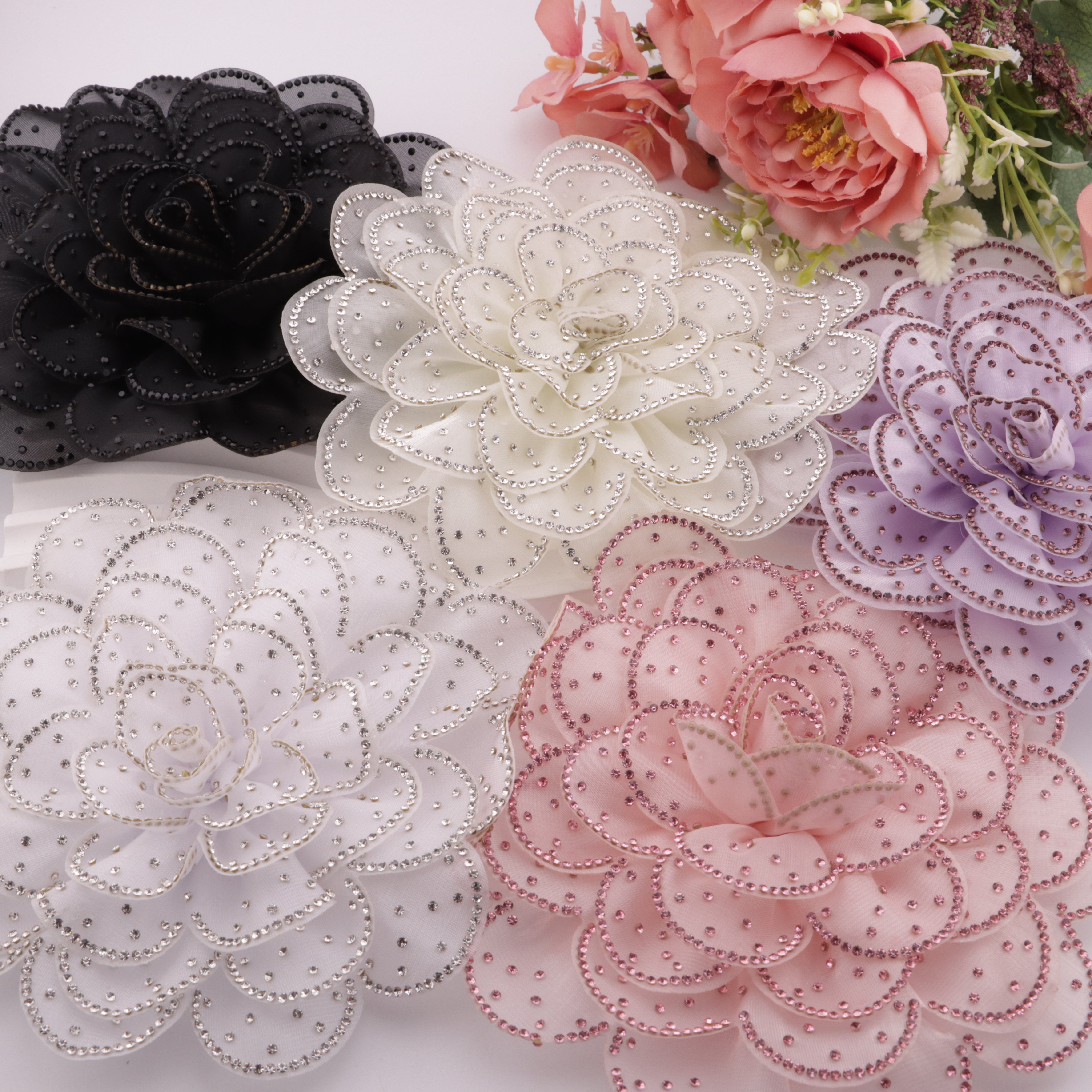 FS4198- 14cm 8 Layer Big Flower Diamonds Charms, Eight-Layer Big Diamond Flower
