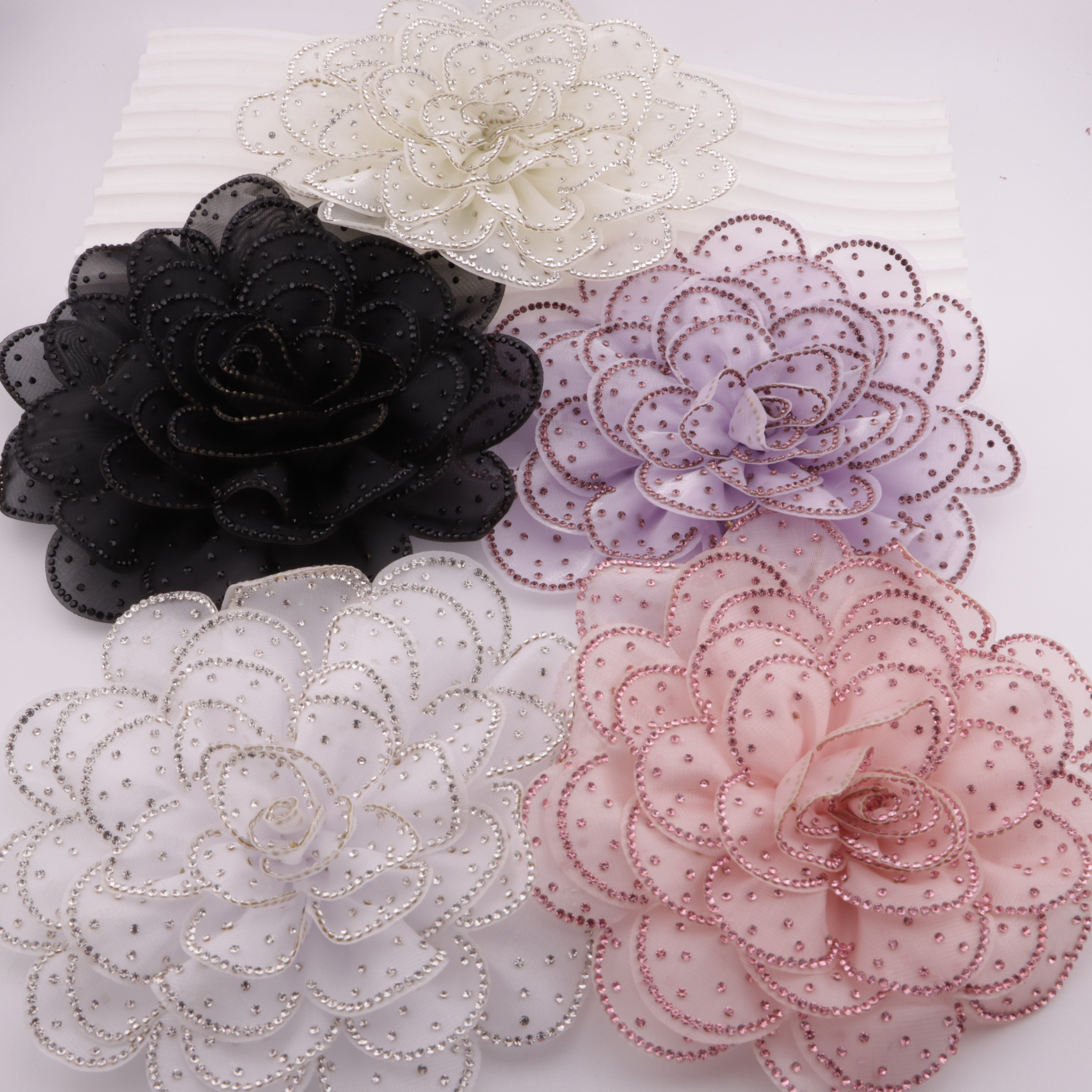 FS4198- 14cm 8 Layer Big Flower Diamonds Charms, Eight-Layer Big Diamond Flower