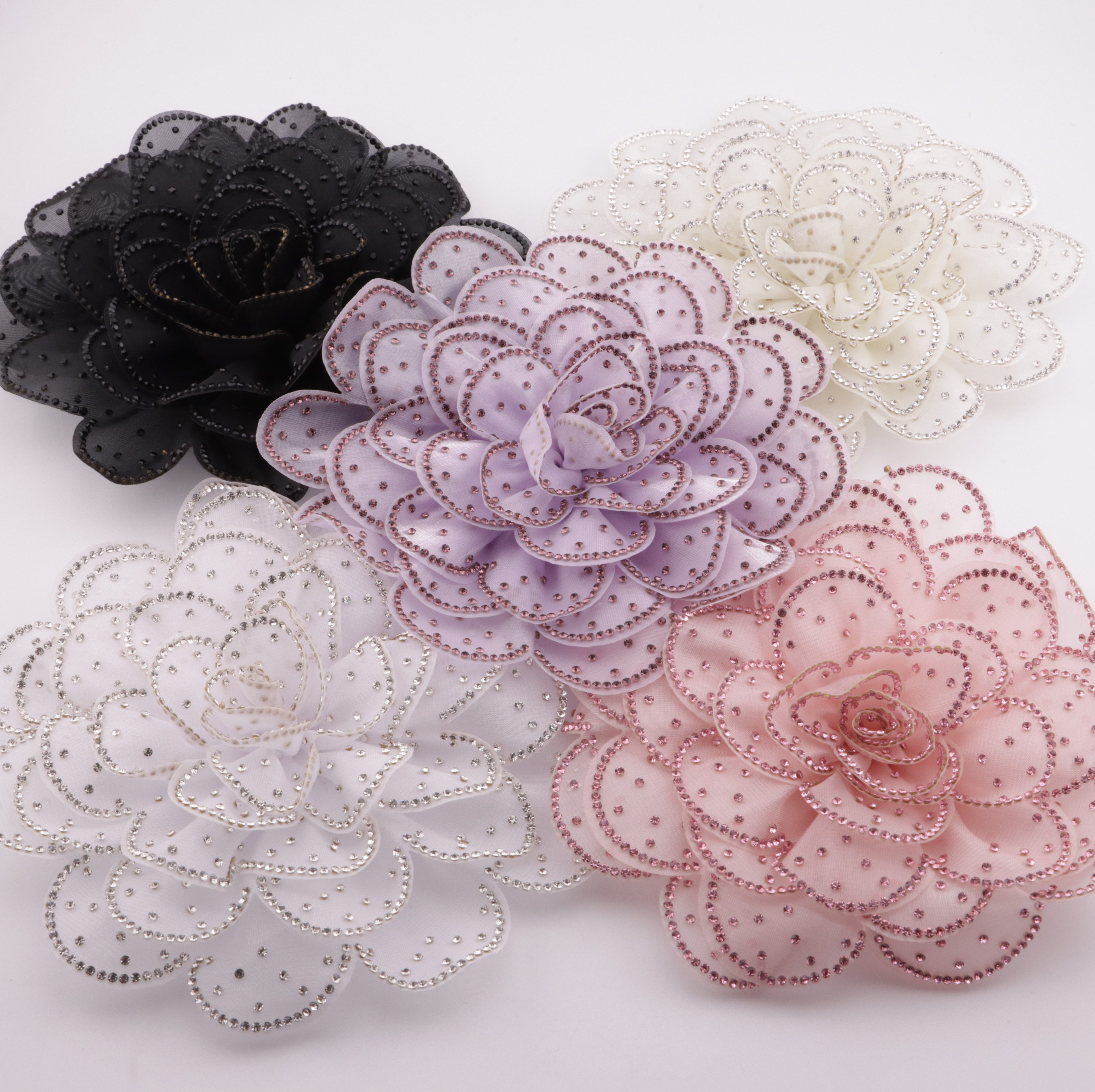 FS4198- 14cm 8 Layer Big Flower Diamonds Charms, Eight-Layer Big Diamond Flower