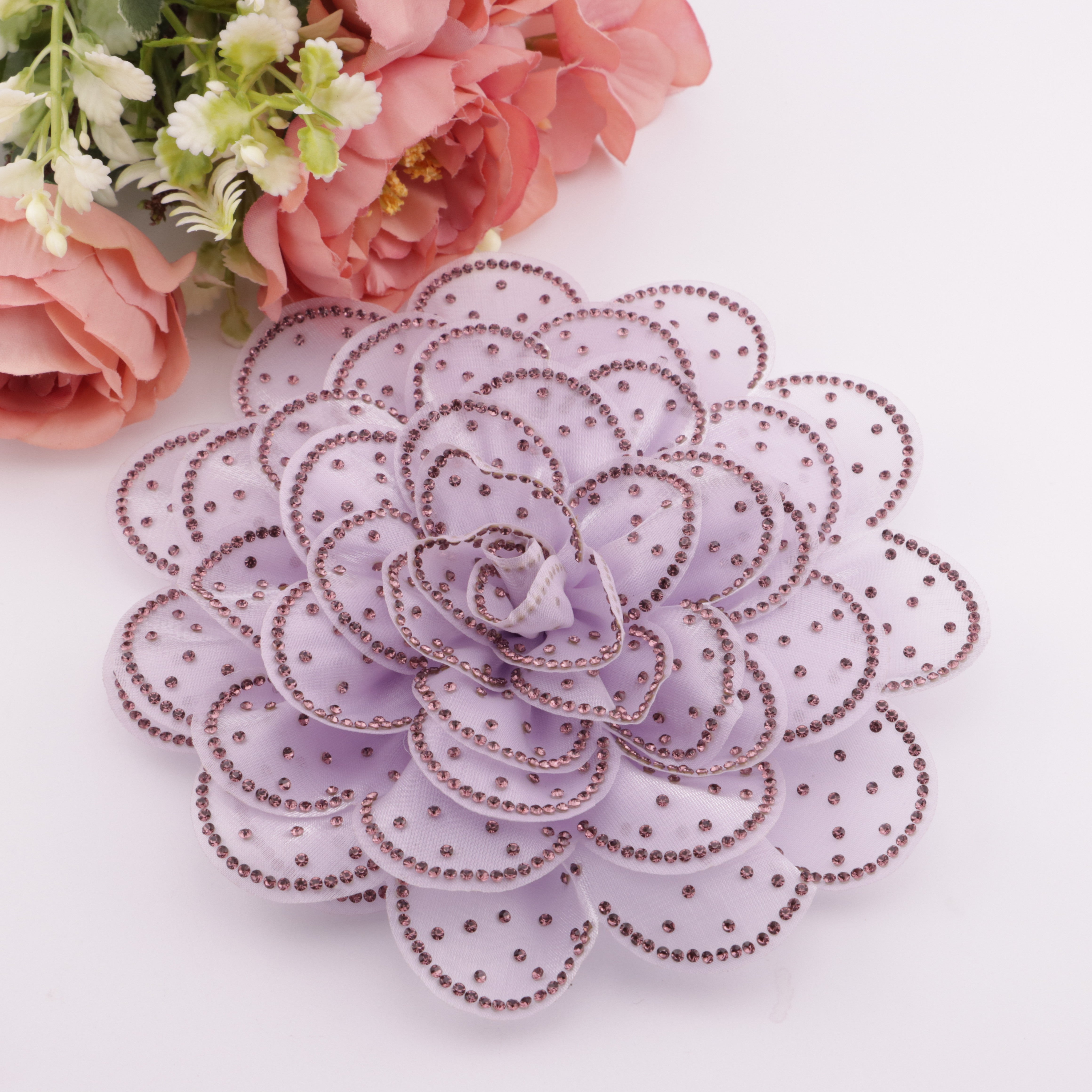 FS4198- 14cm 8 Layer Big Flower Diamonds Charms, Eight-Layer Big Diamond Flower
