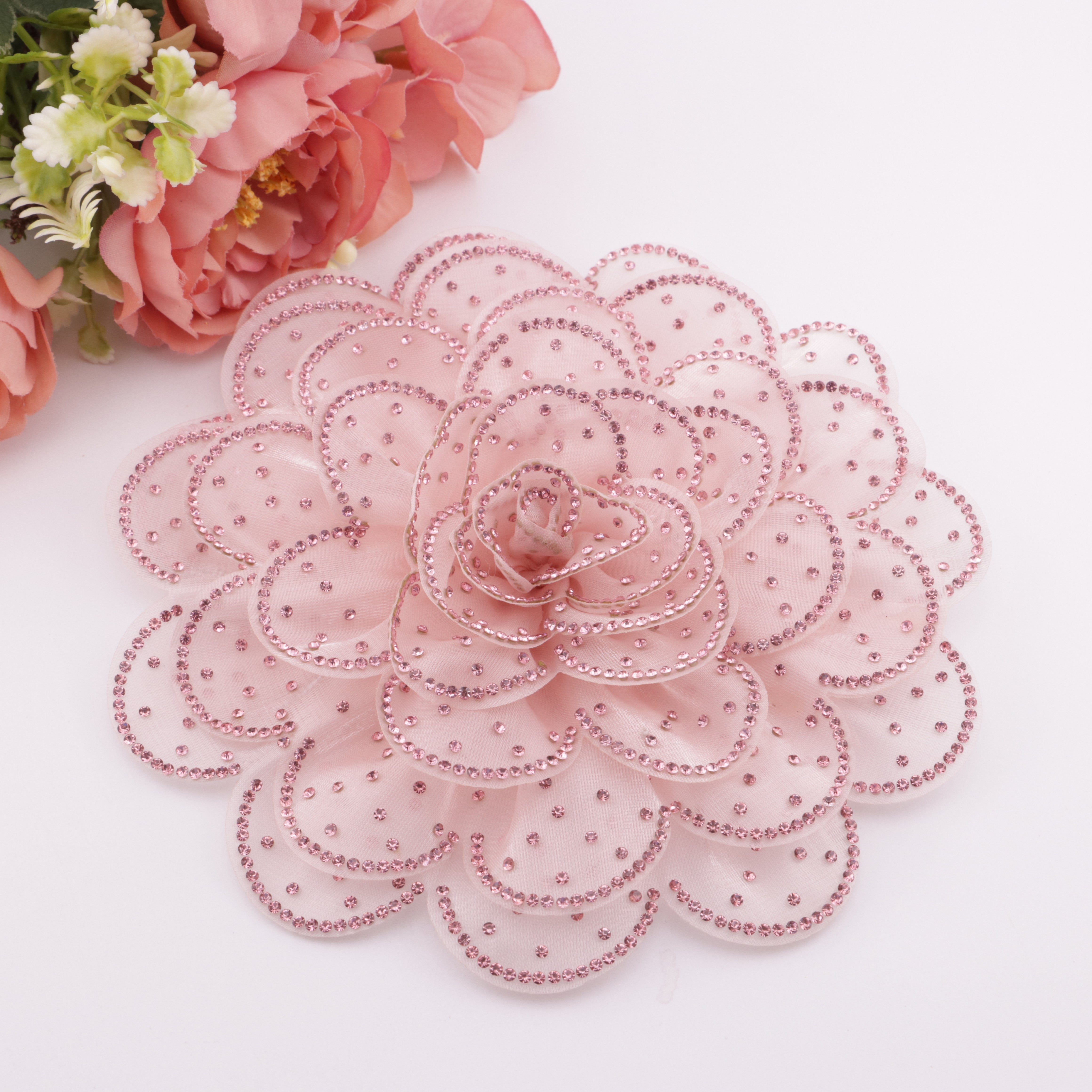 FS4198- 14cm 8 Layer Big Flower Diamonds Charms, Eight-Layer Big Diamond Flower