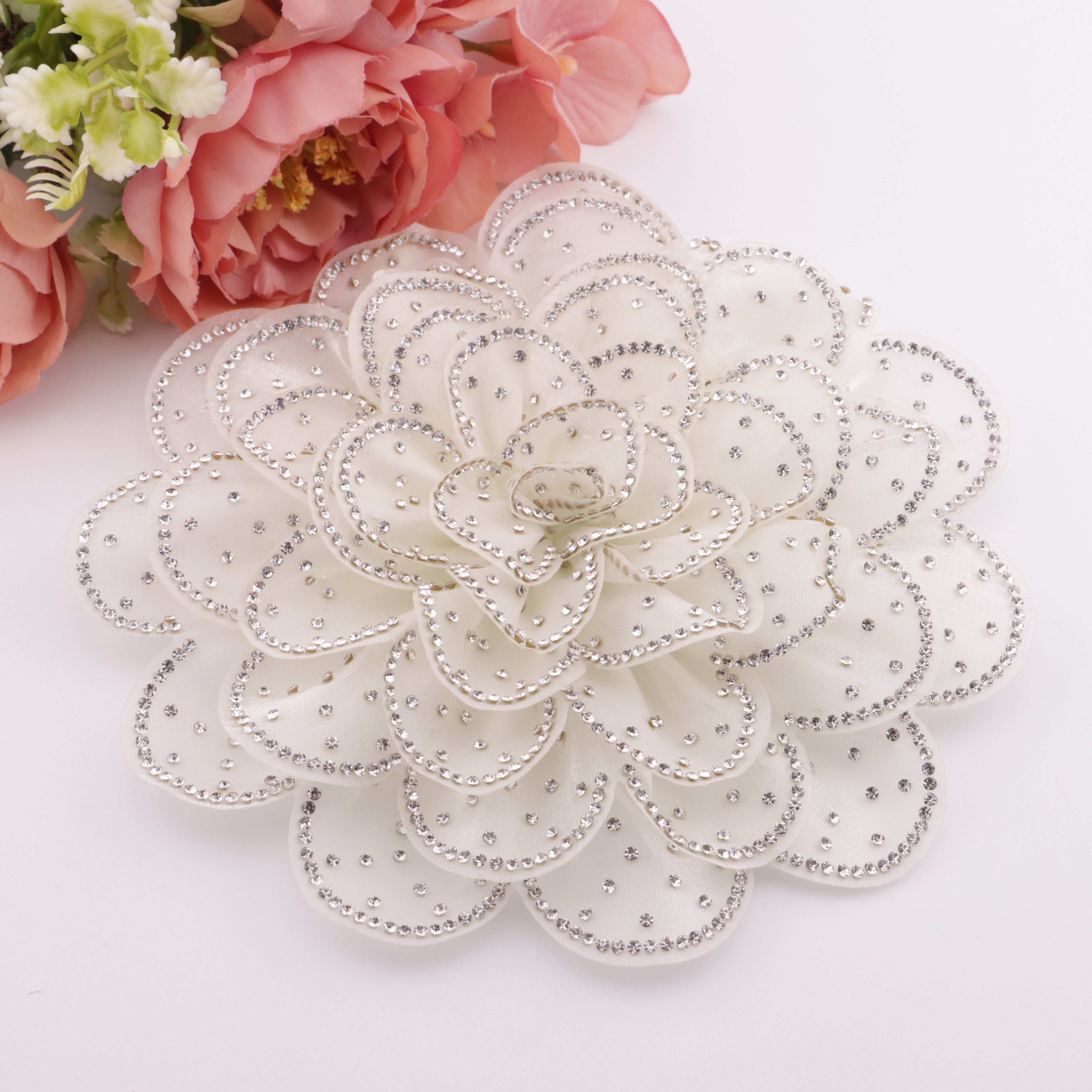 FS4198- 14cm 8 Layer Big Flower Diamonds Charms, Eight-Layer Big Diamond Flower