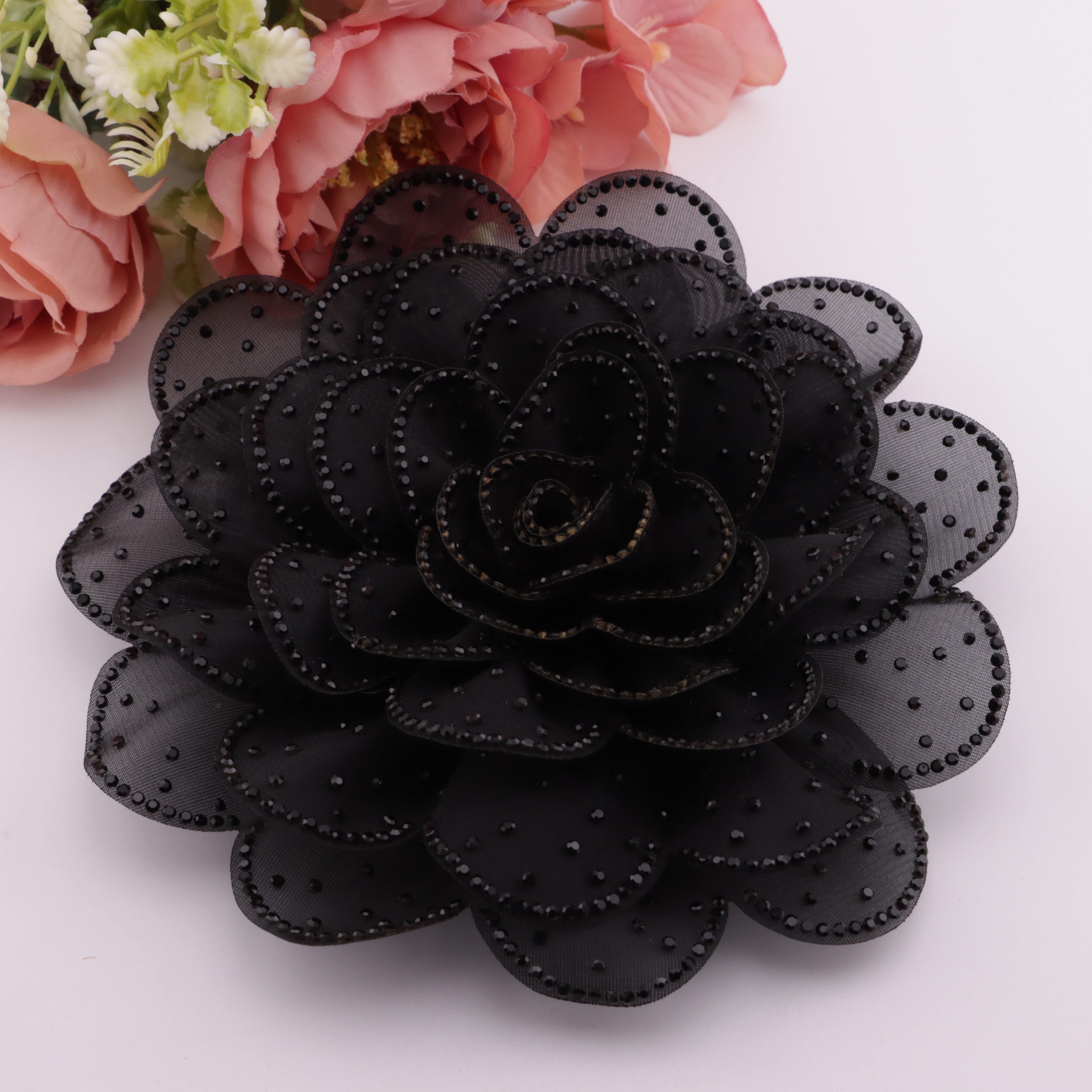 FS4198- 14cm 8 Layer Big Flower Diamonds Charms, Eight-Layer Big Diamond Flower