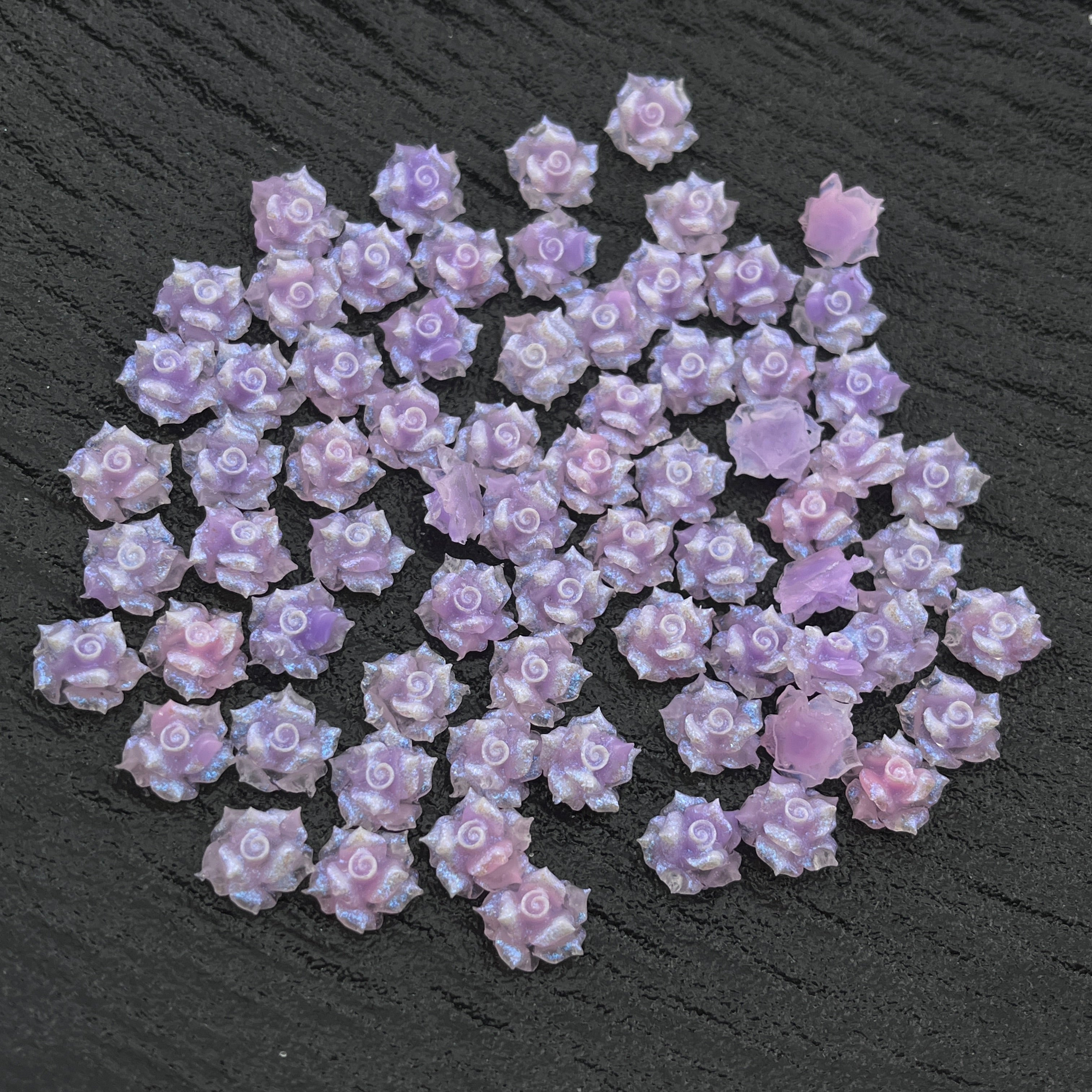 FS2827- 8mm Glowing Purple Soft Lotus Flower Nails Charms