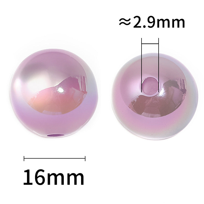 16MM Round Mixed Color UV Shiny Cat Eyes Resin Beads Fit For Beadable Pens