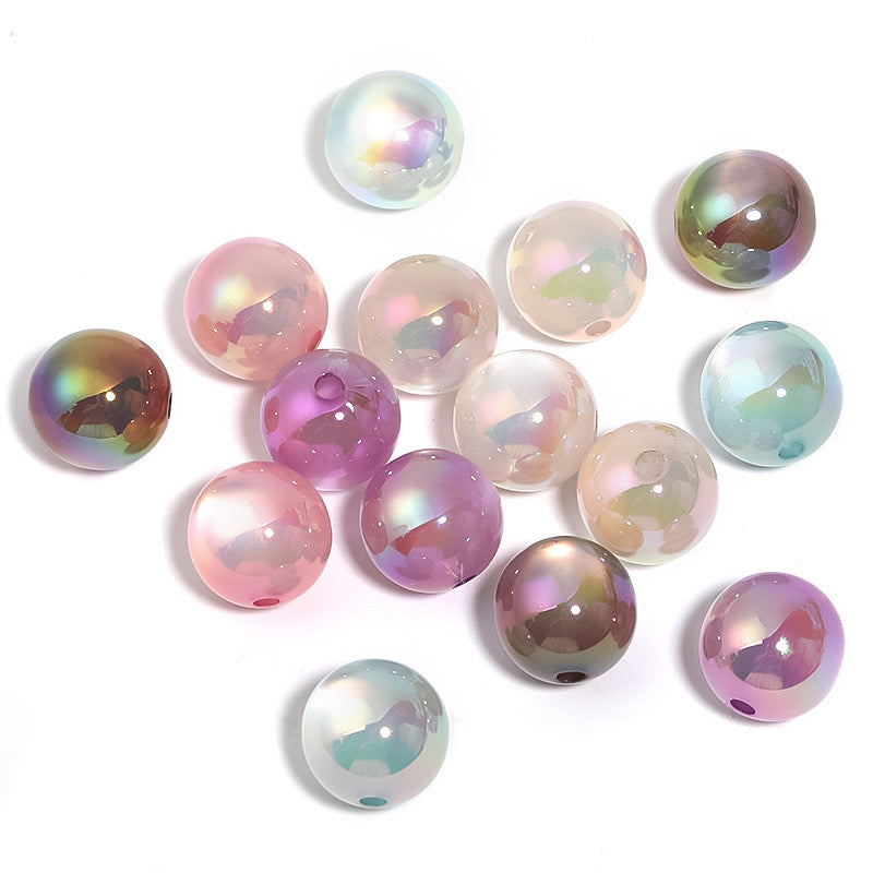 16MM Round Mixed Color UV Shiny Cat Eyes Resin Beads Fit For Beadable Pens