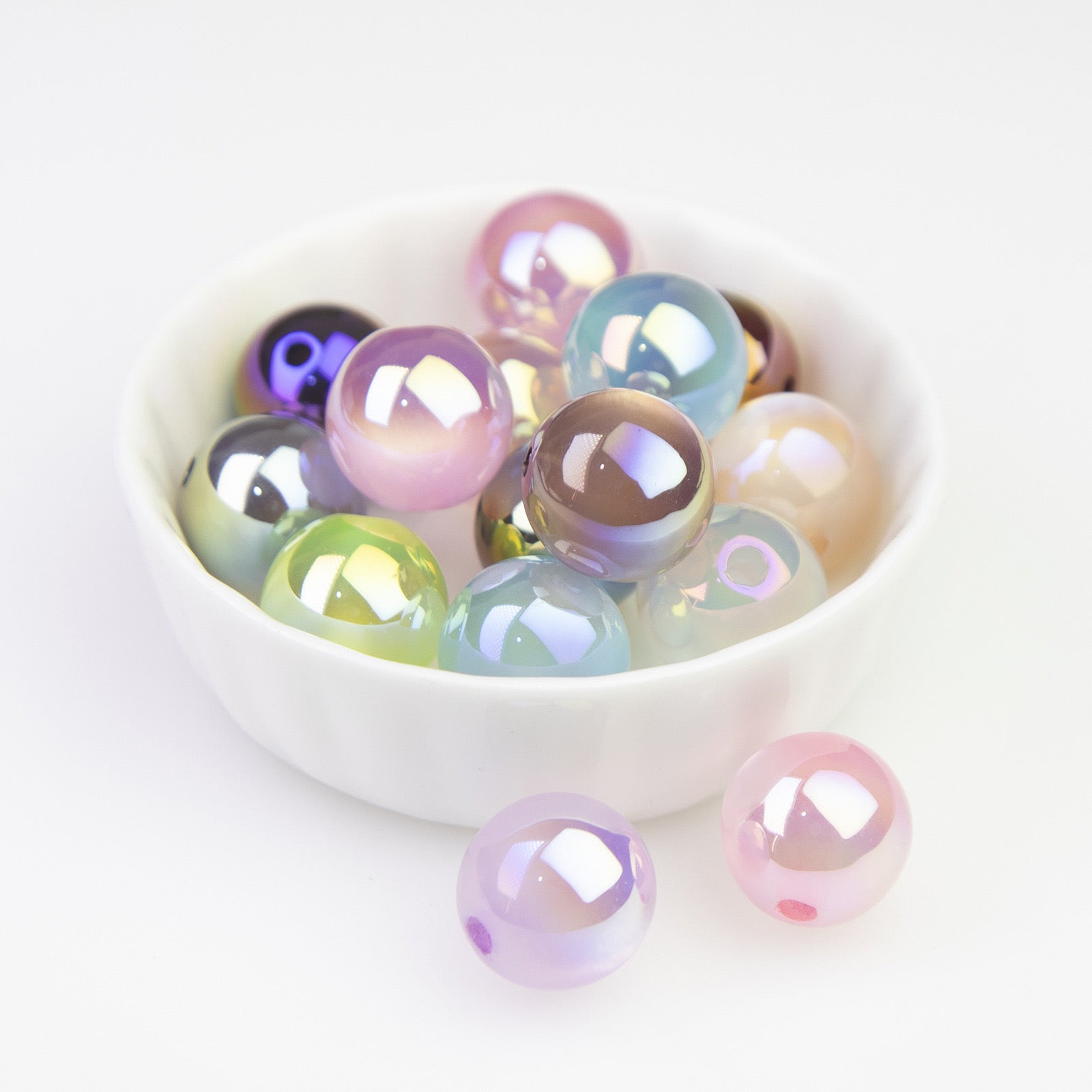 16MM Round Mixed Color UV Shiny Cat Eyes Resin Beads Fit For Beadable Pens