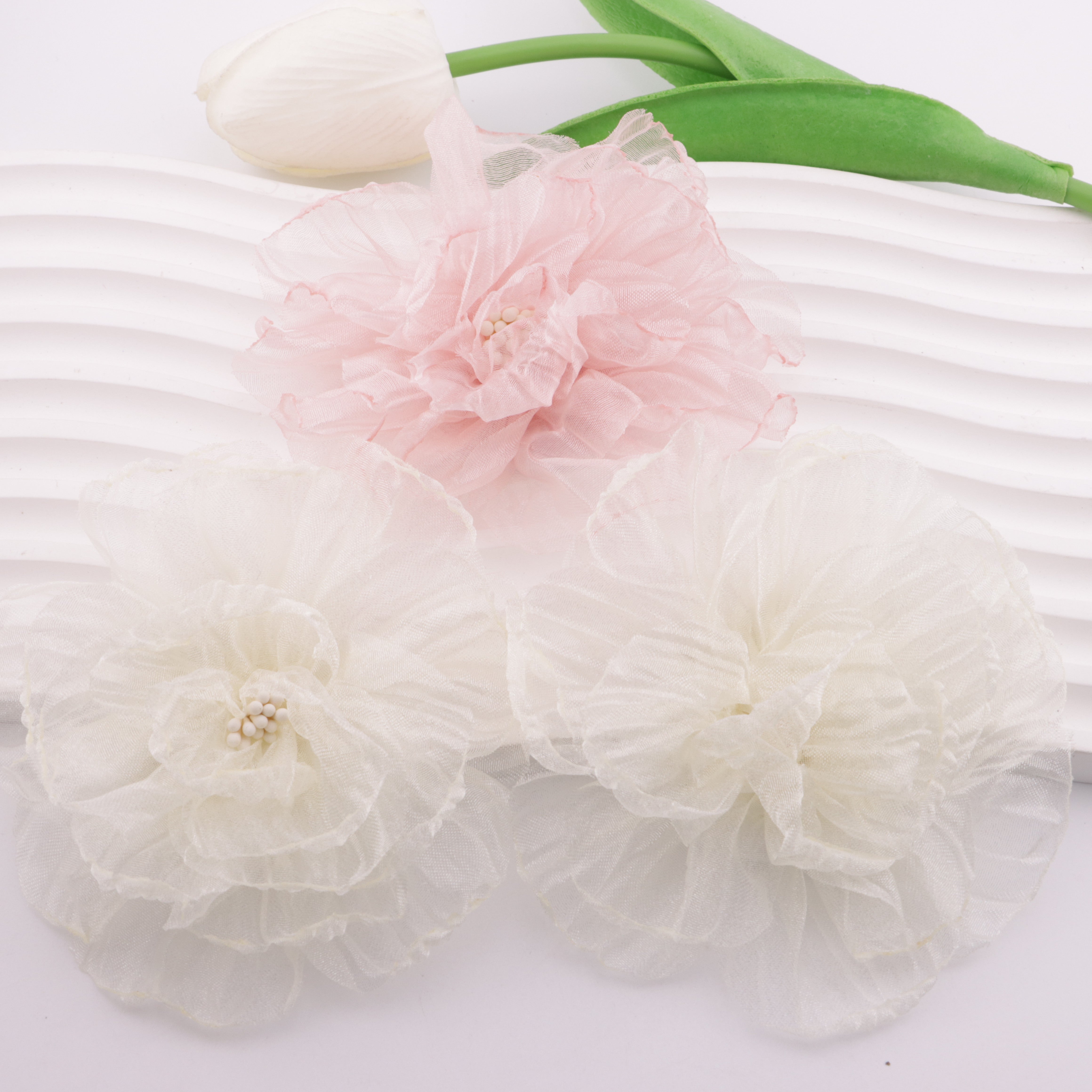 FS4976- 88mm Gauze Flowers