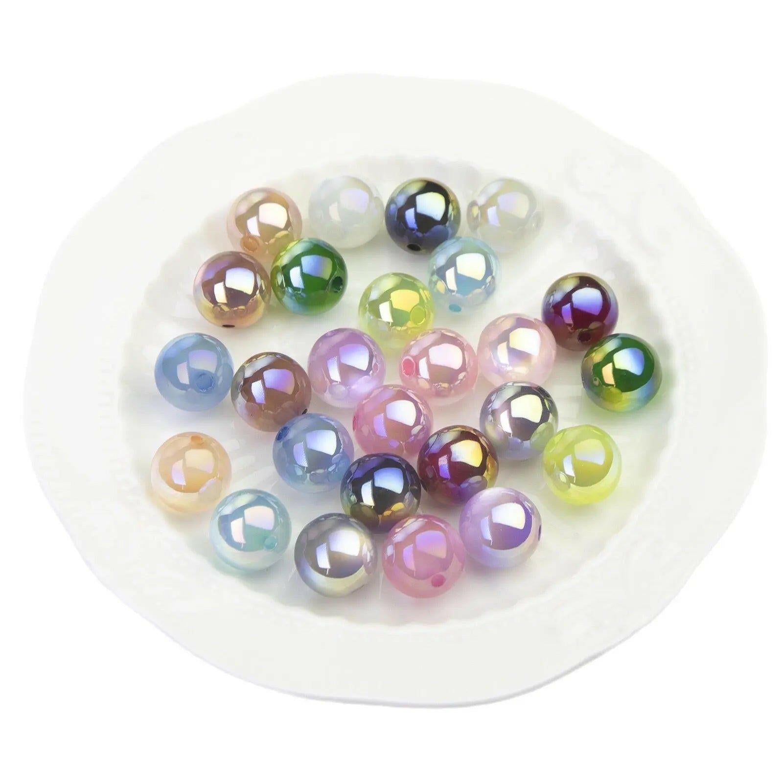 FS0361- 16MM Round Mixed Color UV Shiny Cat Eyes Resin Beads Fit For Beadable Pens Zoe's DIY Shop