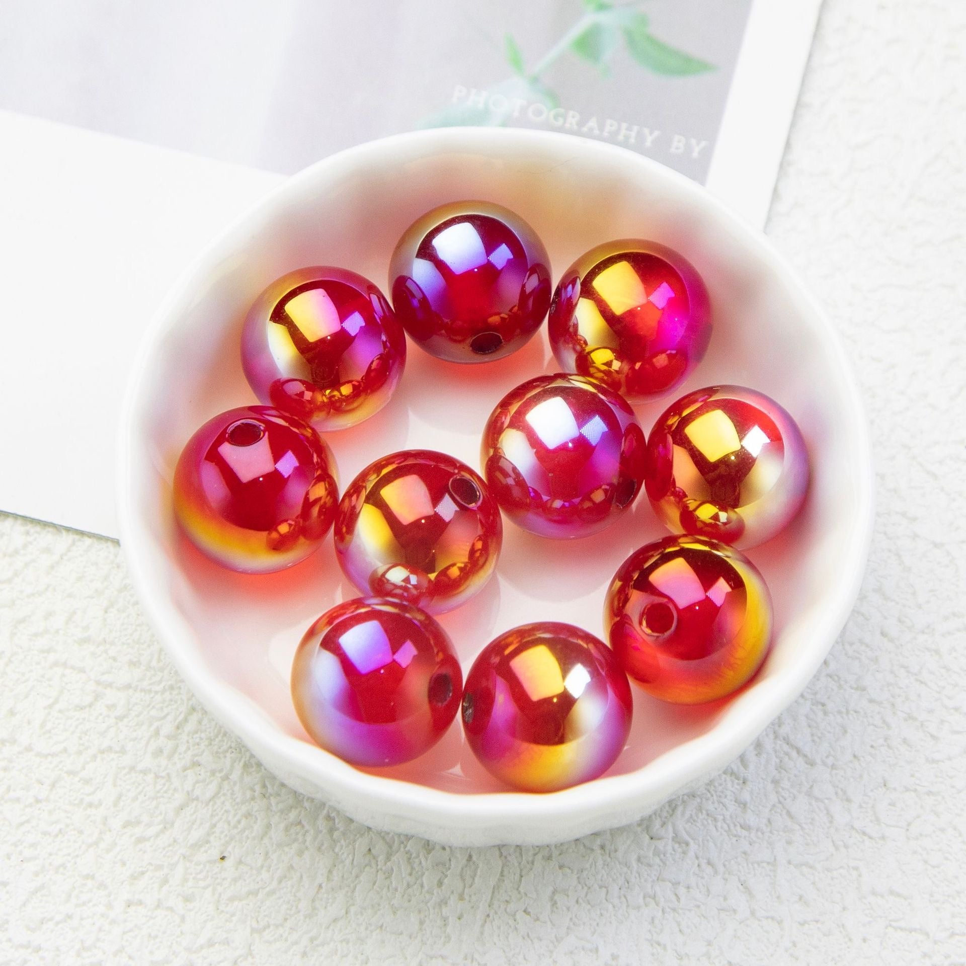 16MM Round Mixed Color UV Shiny Cat Eyes Resin Beads Fit For Beadable Pens