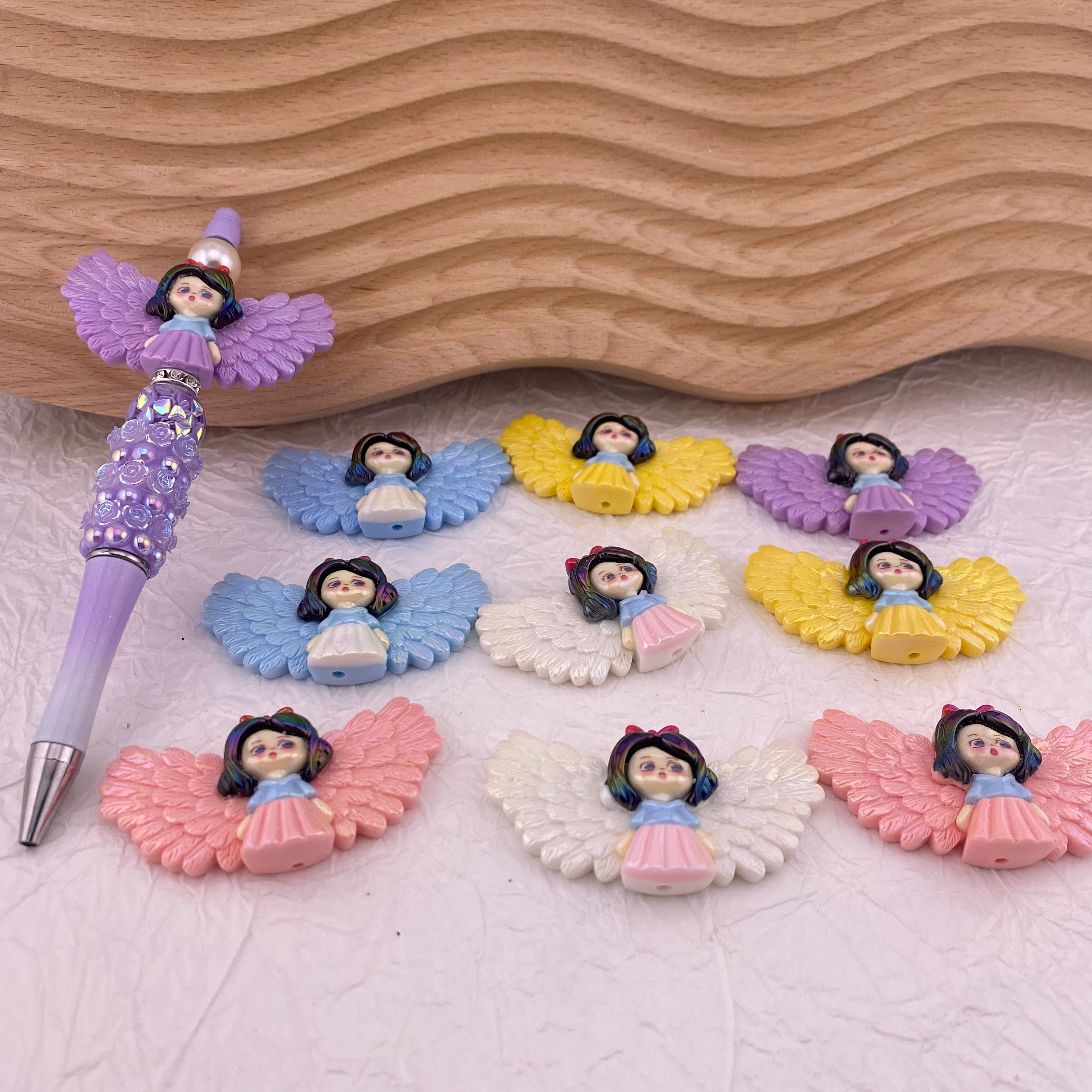 Mixed Color Cartoon Angel Princess Resin Beads Fit For Beadable Pens