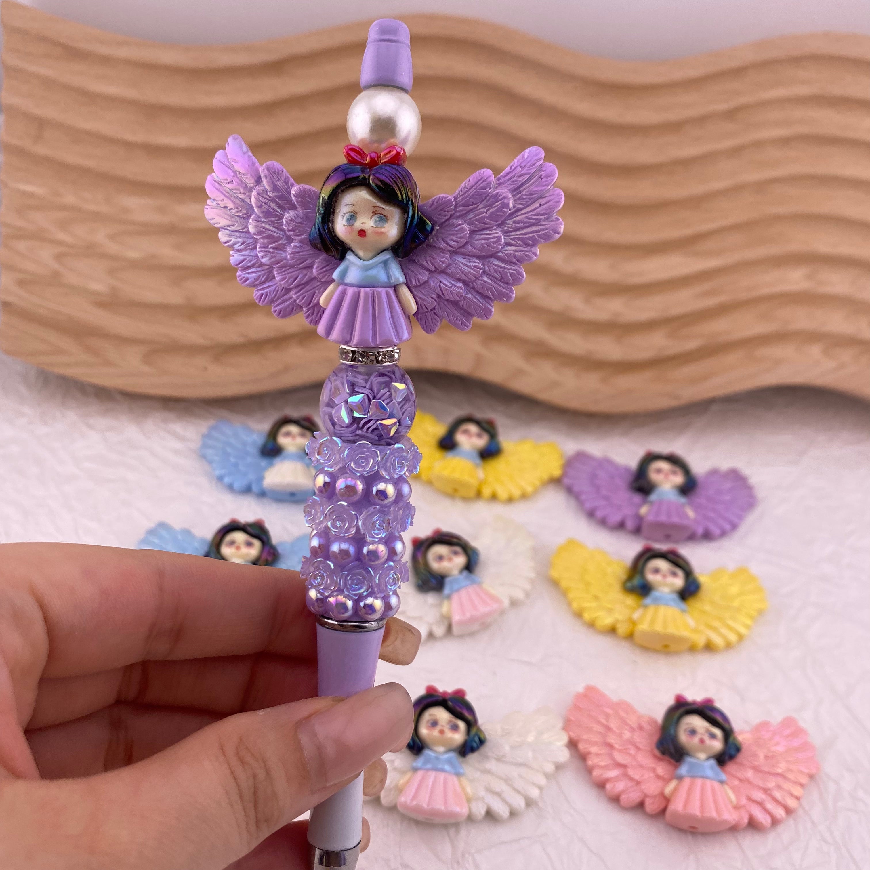 Mixed Color Cartoon Angel Princess Resin Beads Fit For Beadable Pens