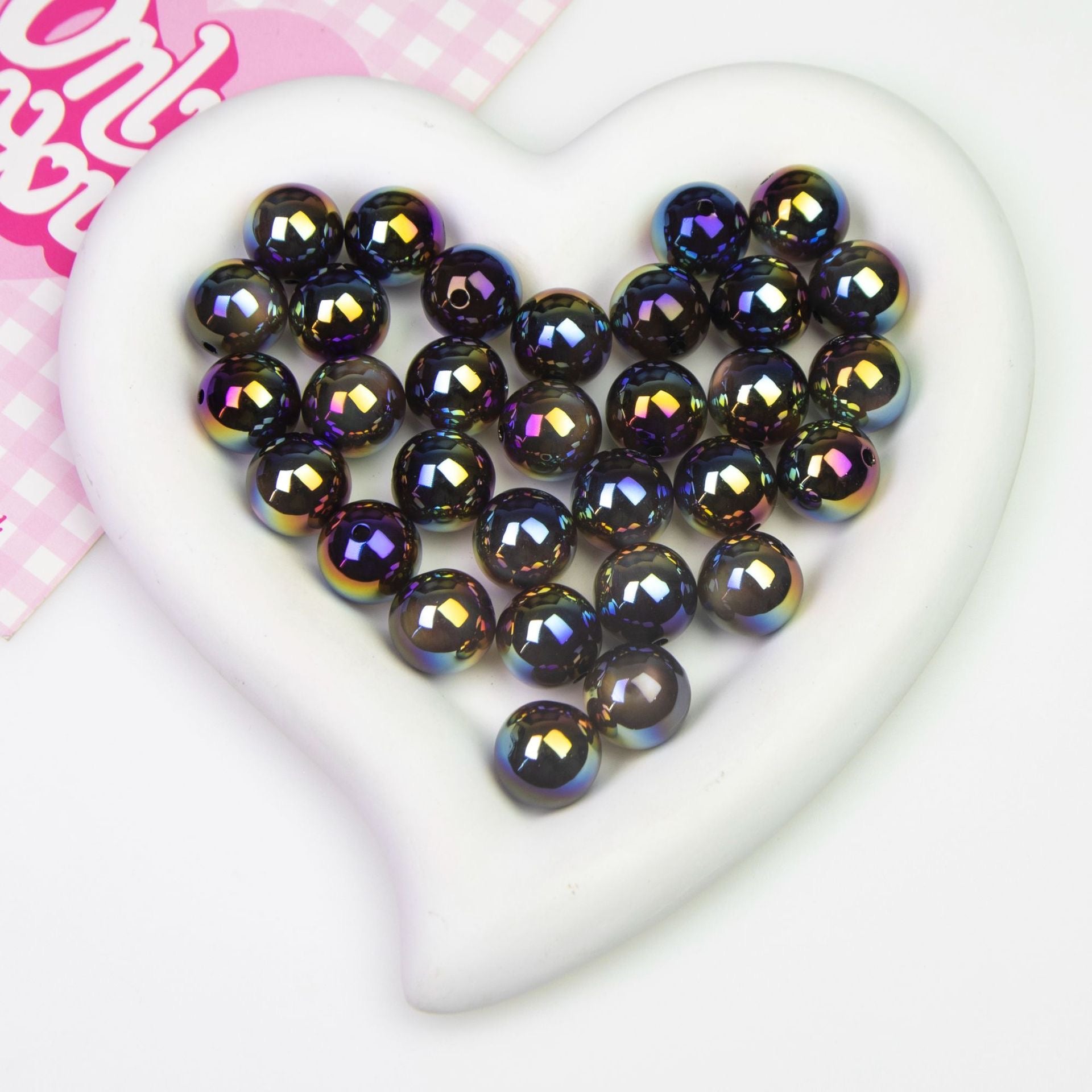 16MM Round Mixed Color UV Shiny Cat Eyes Resin Beads Fit For Beadable Pens