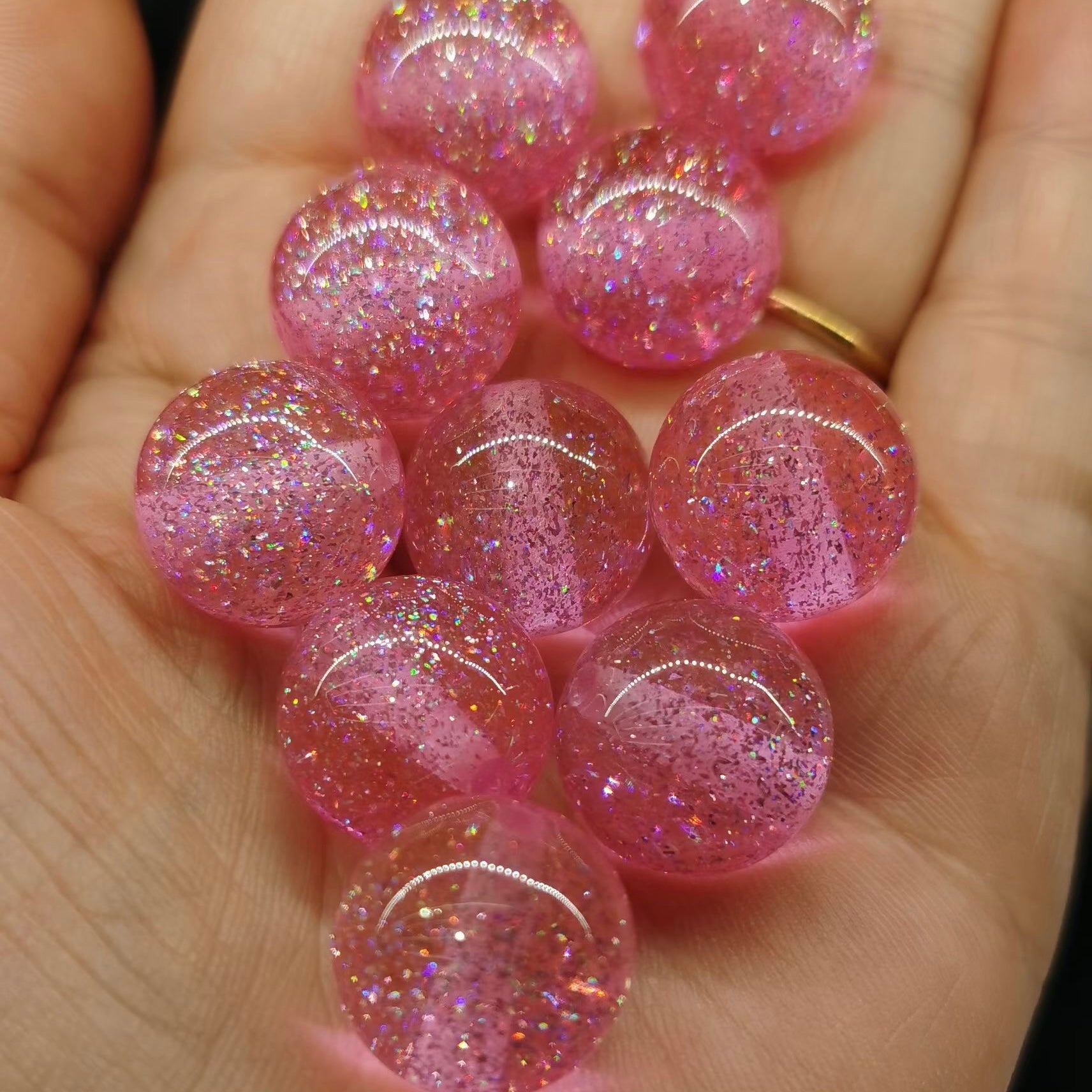 16MM Mixed Color Baby's Breath Fine Glitter Resin Beads Fit For Beadable Pens