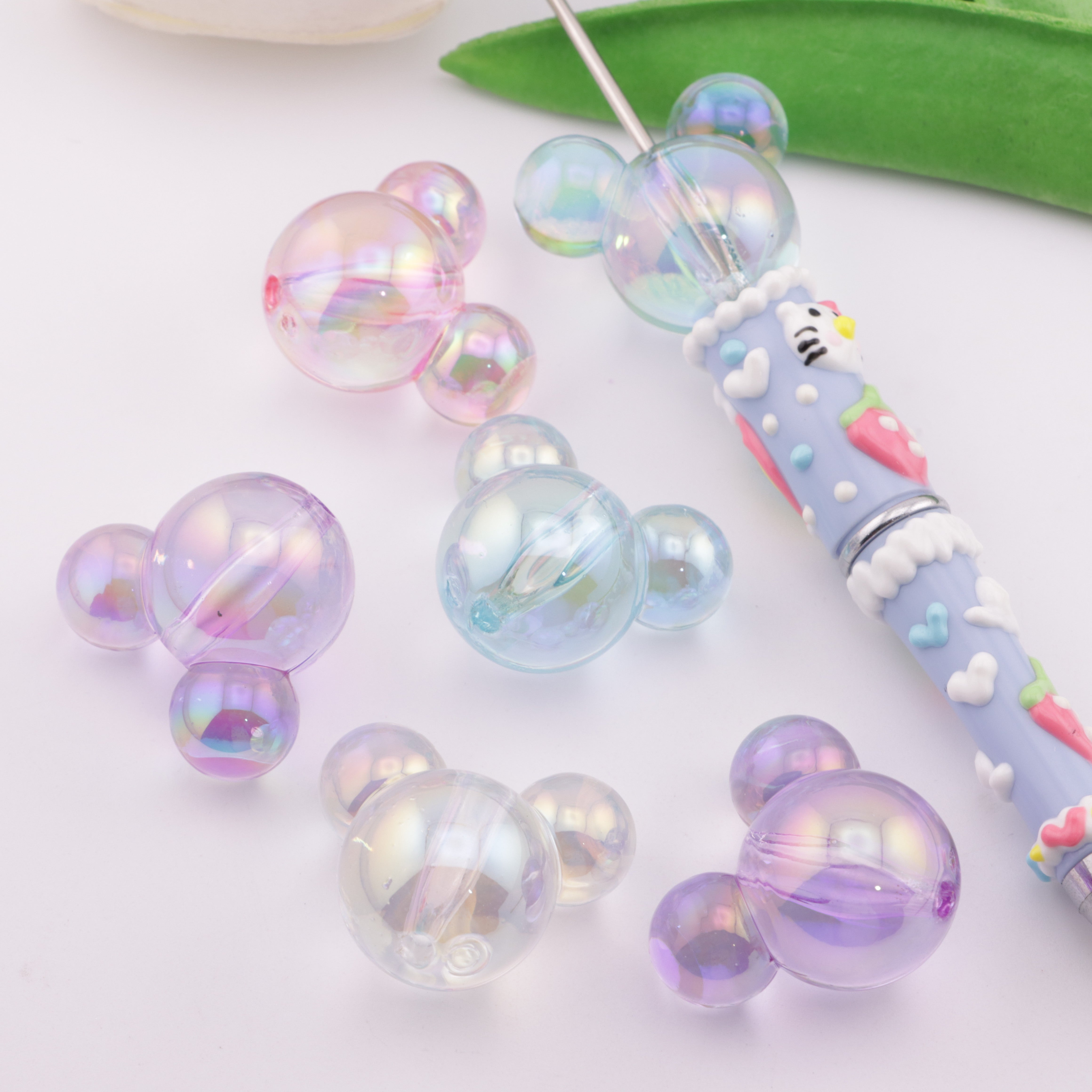 FS5890- 25*29mm Uv Mk Head Beads Mickey Head Beads, Fit For Pen
