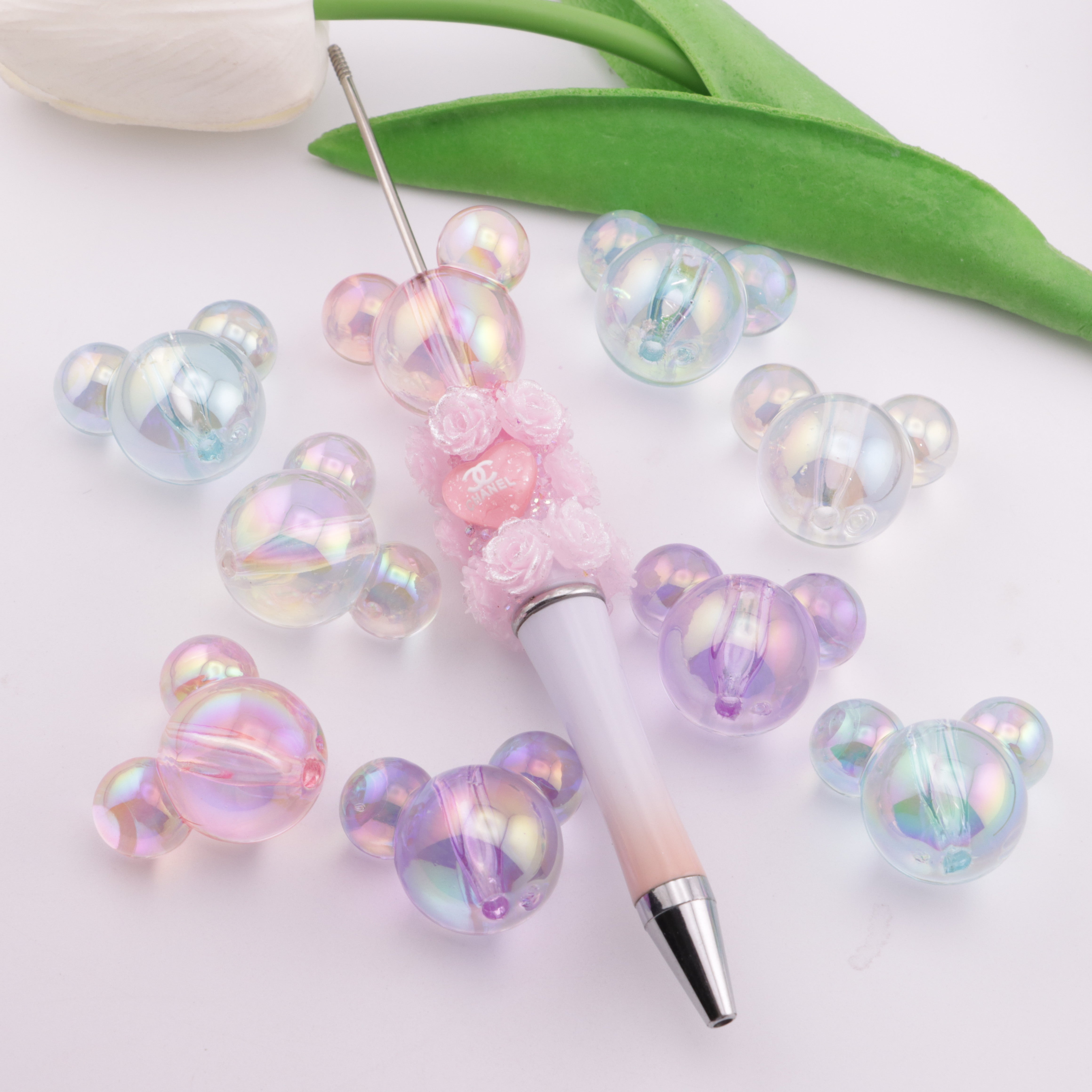 FS5890- 25*29mm Uv Mk Head Beads Mickey Head Beads, Fit For Pen