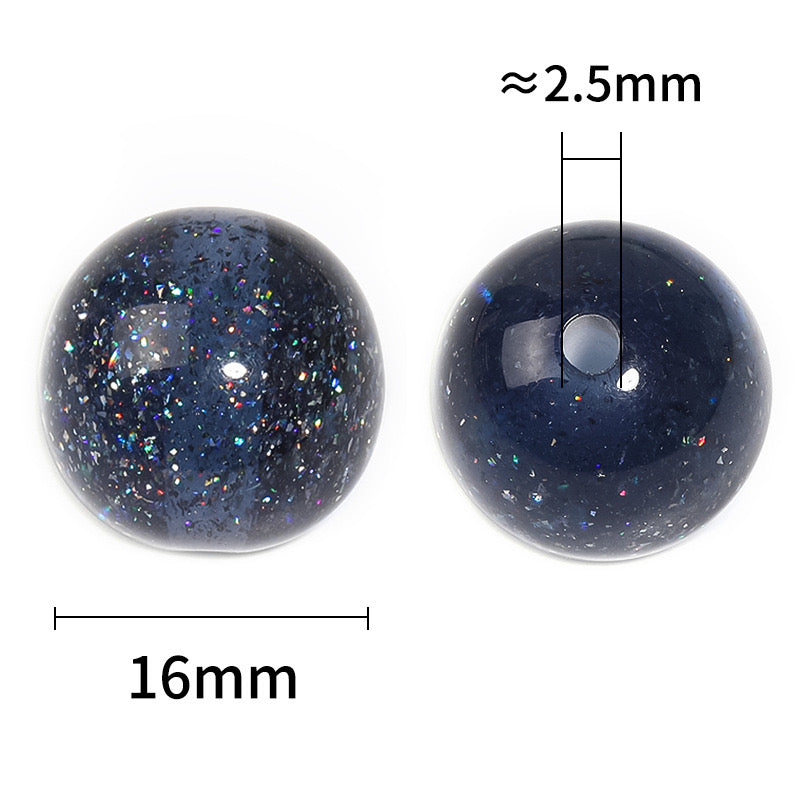 16MM Mixed Color Baby's Breath Fine Glitter Resin Beads Fit For Beadable Pens