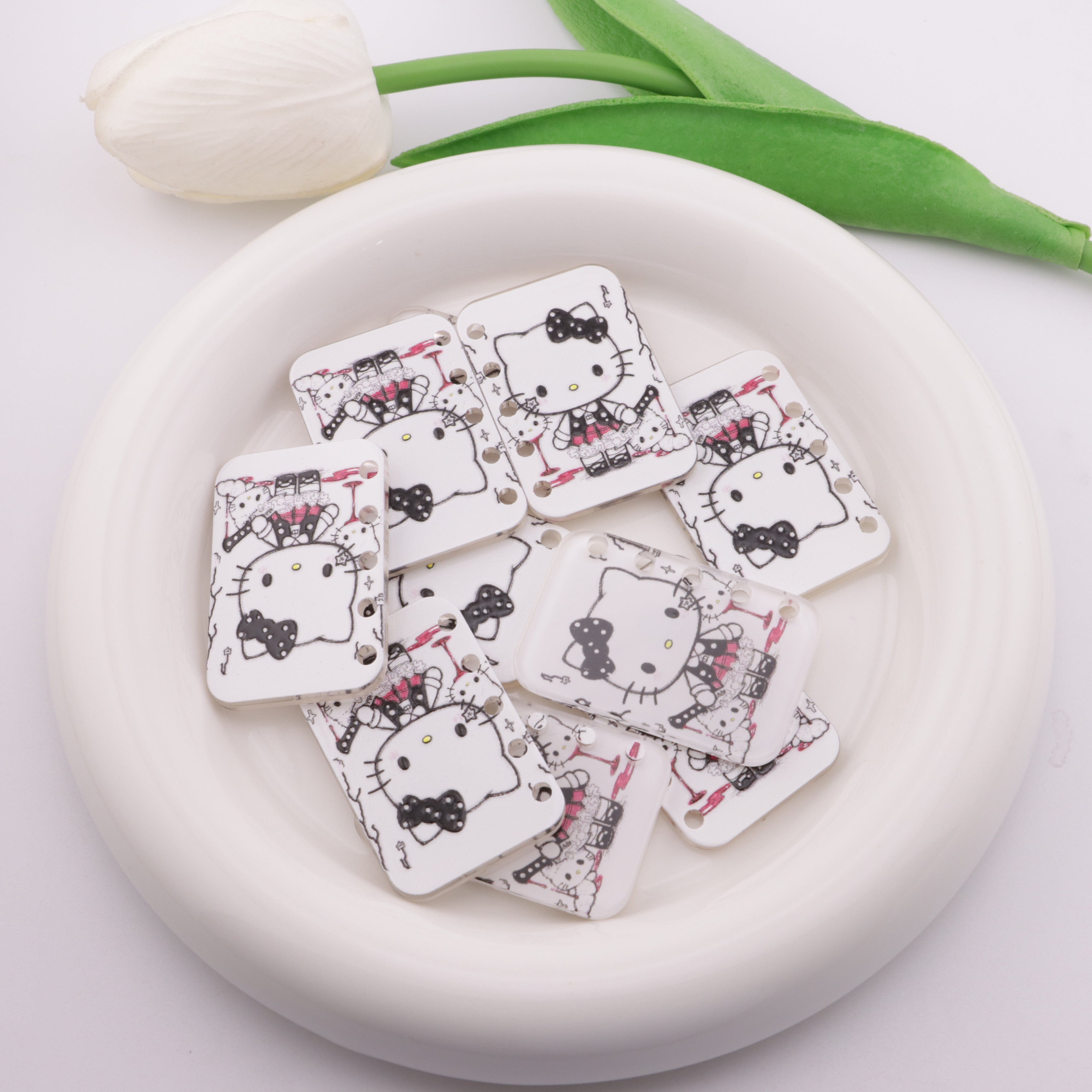 FS5870- 27*40Mm Five Hole HK Book Page Black And White Acrylic DIY Five-Hole Book Page