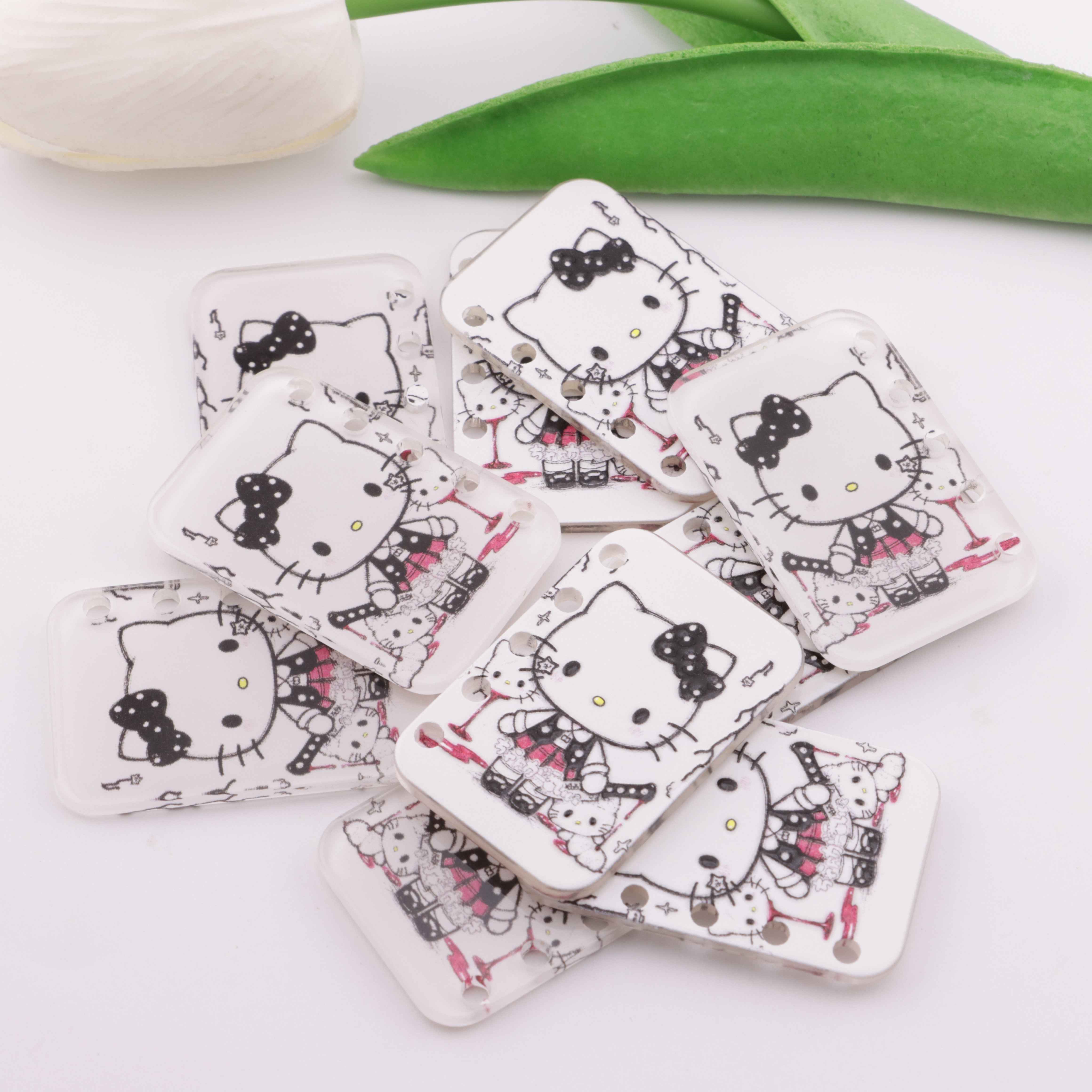 FS5870- 27*40Mm Five Hole HK Book Page Black And White Acrylic DIY Five-Hole Book Page