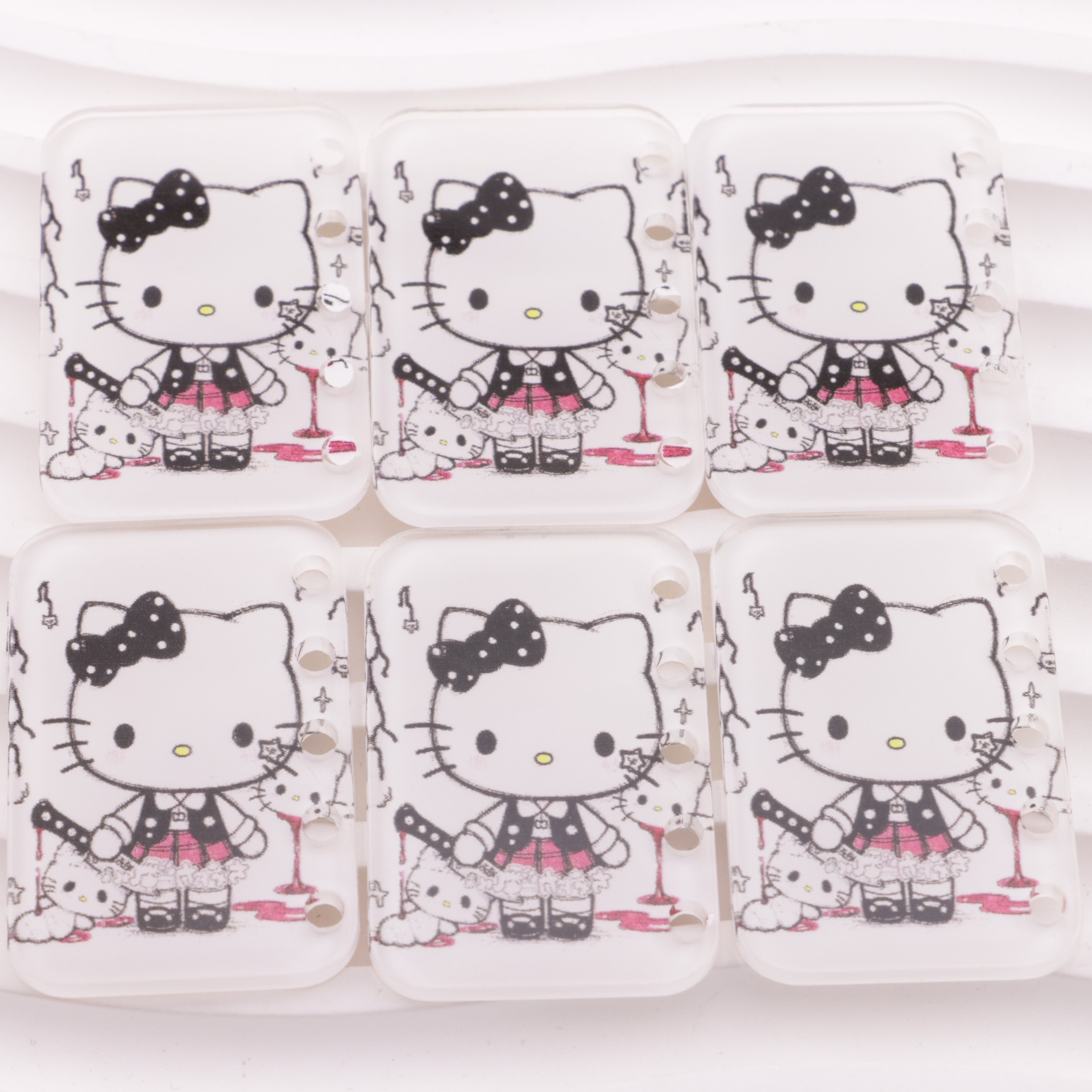 FS5870- 27*40Mm Five Hole HK Book Page Black And White Acrylic DIY Five-Hole Book Page