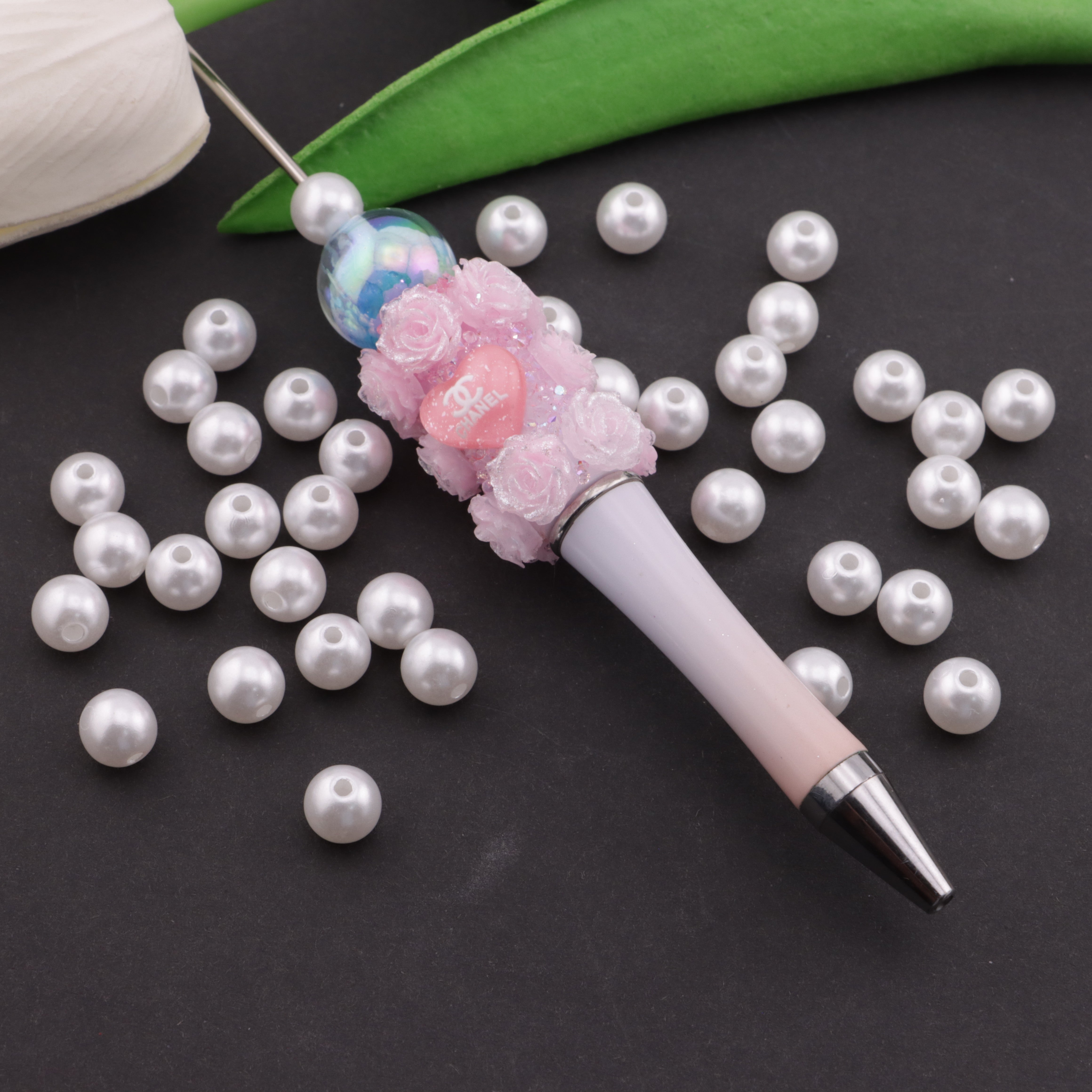 FS5891- 8mm Small Hole Pearl Beads, Small - Hole Pearls, No Fit Pen