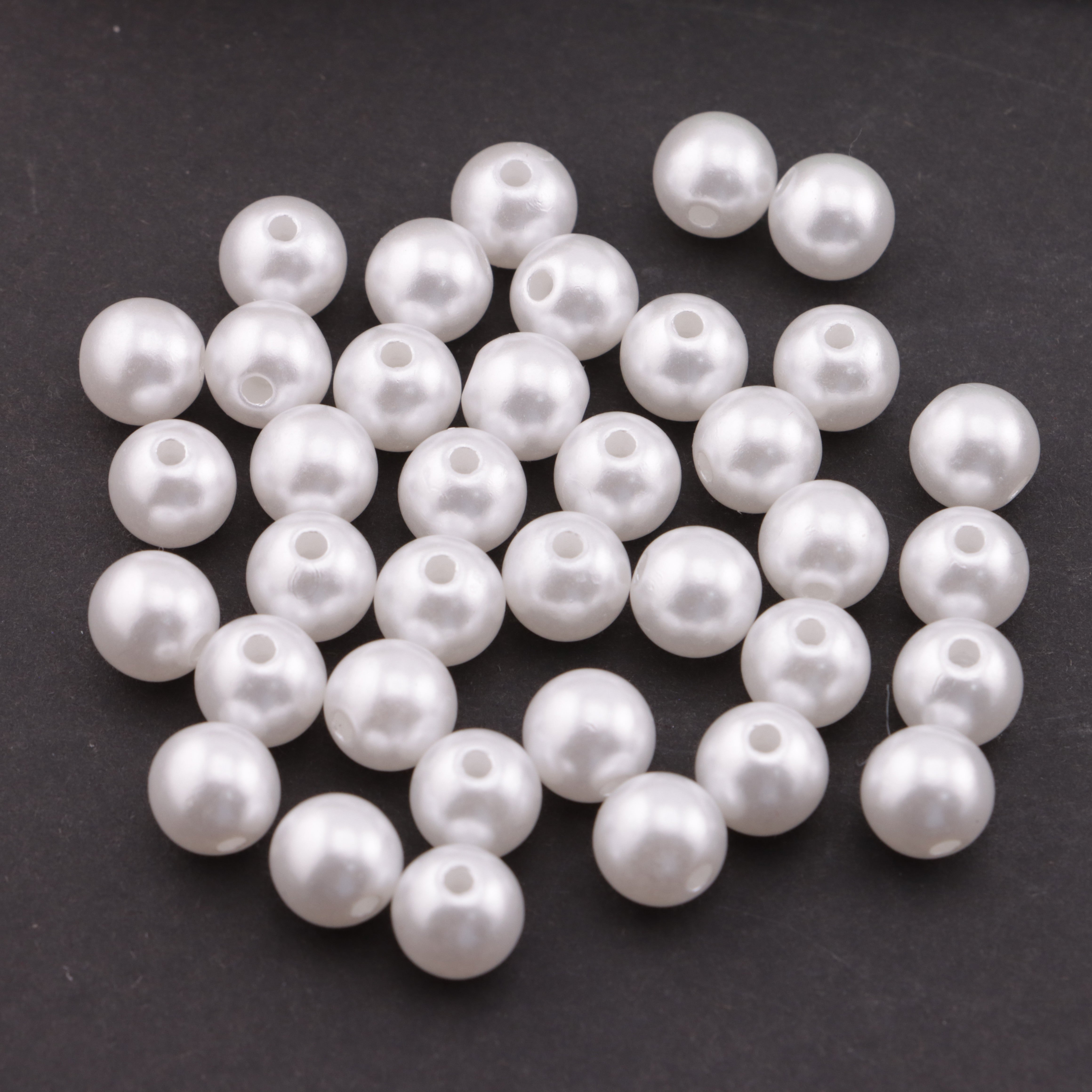 FS5891- 8mm Small Hole Pearl Beads, Small - Hole Pearls, No Fit Pen