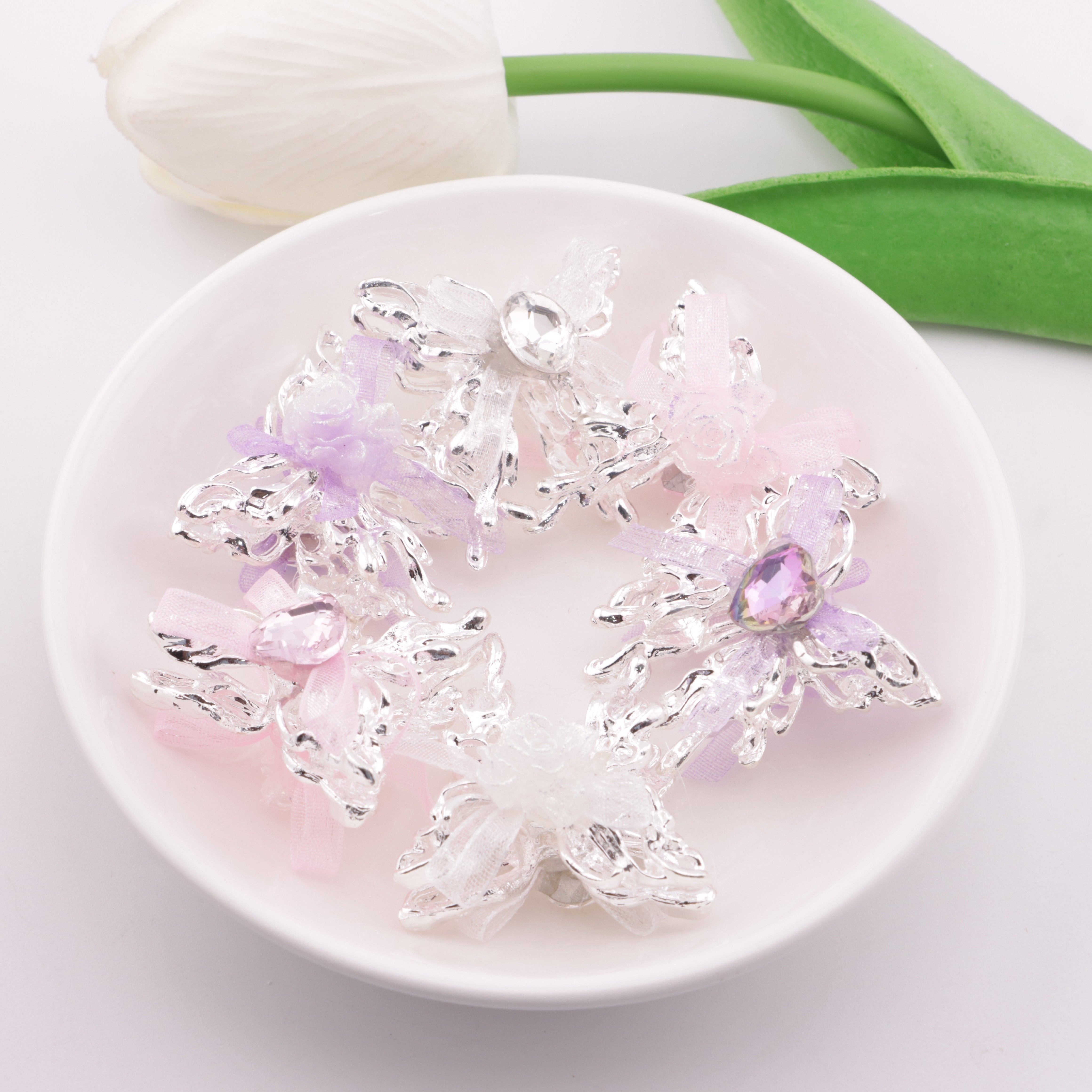 FS5893- Bowknot, Butterfly Metal Beads, Fit For Pen