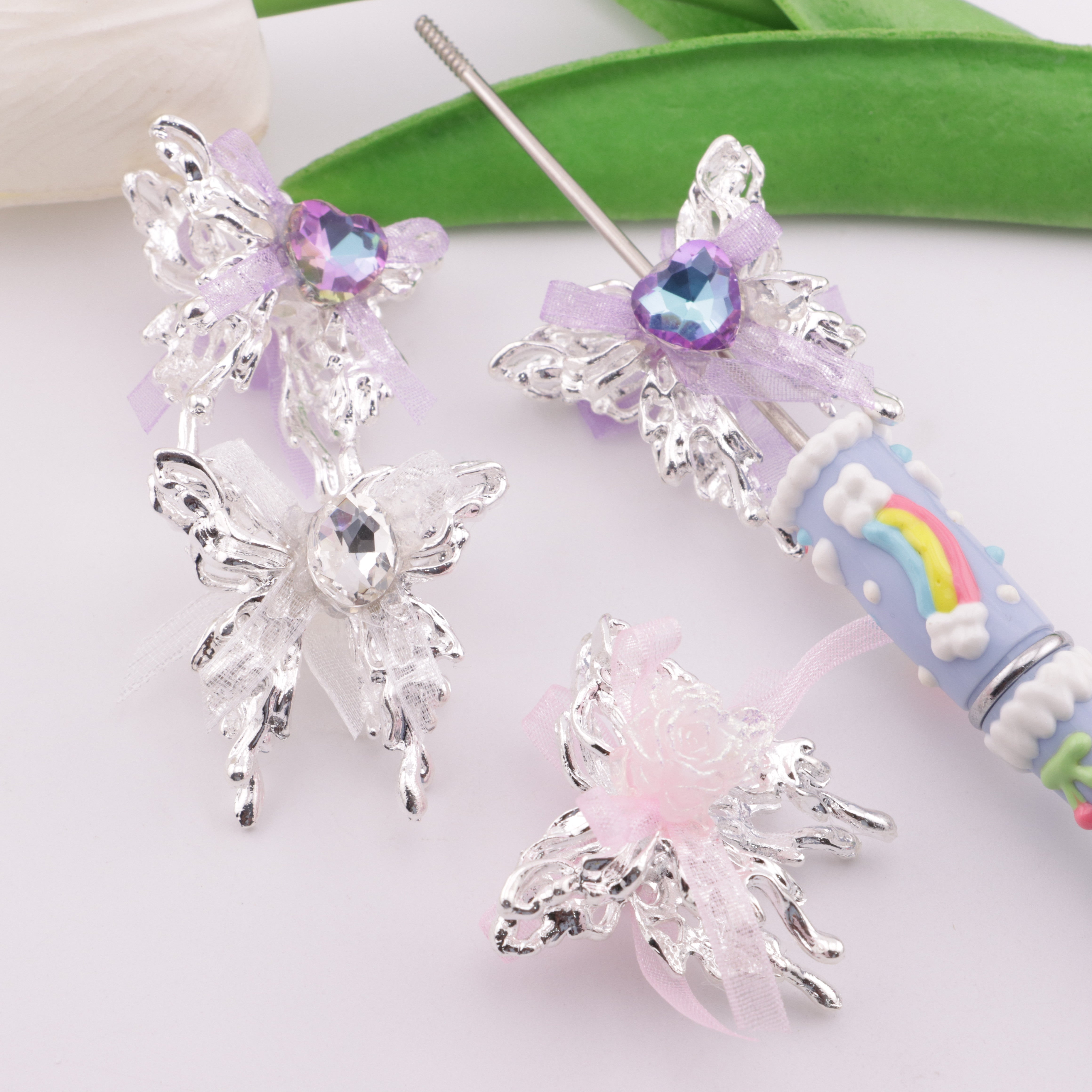 FS5893- Bowknot, Butterfly Metal Beads, Fit For Pen