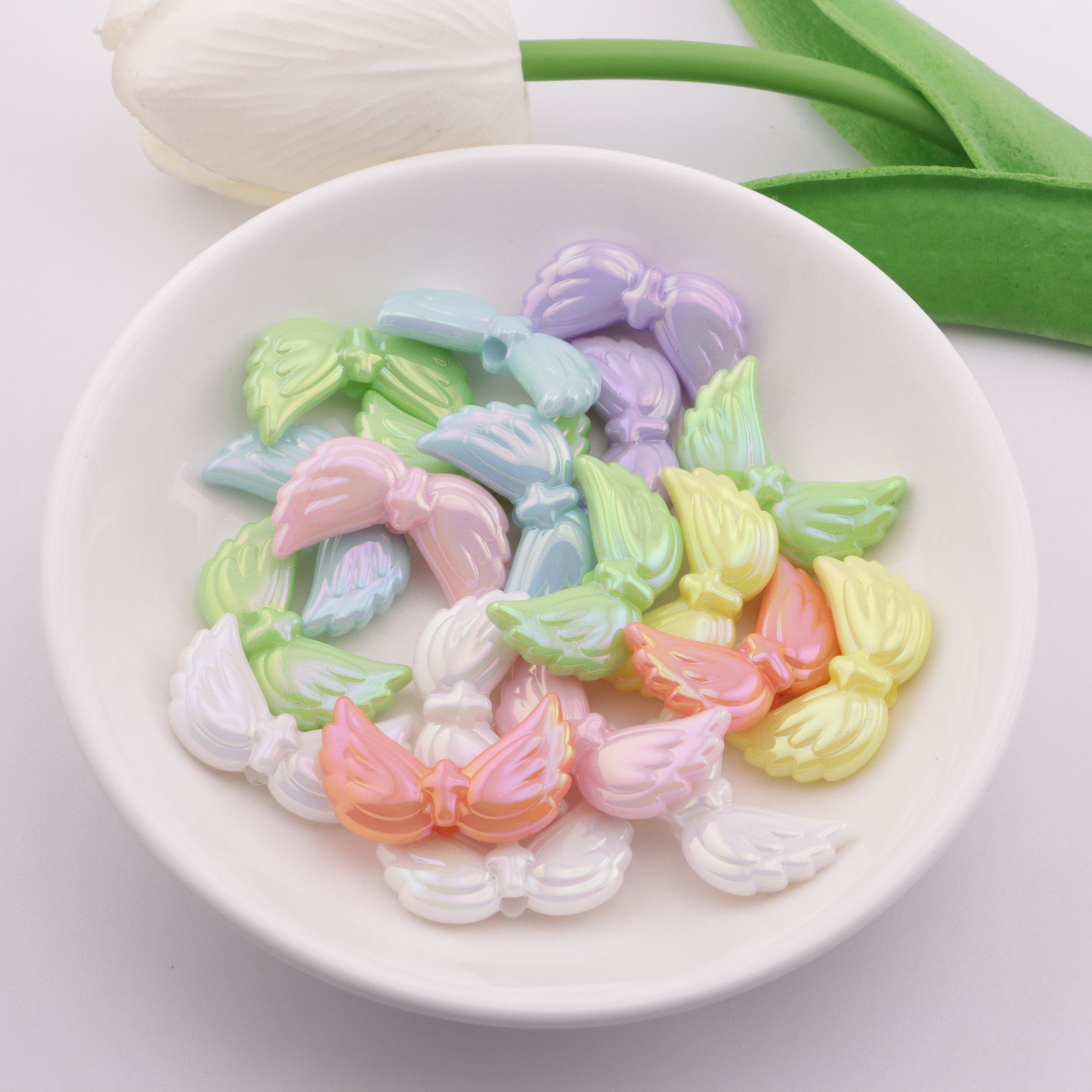 FS5673- 26*16Mm UV Angel Wings Beads, Angel Wings Beads Fit For Pen