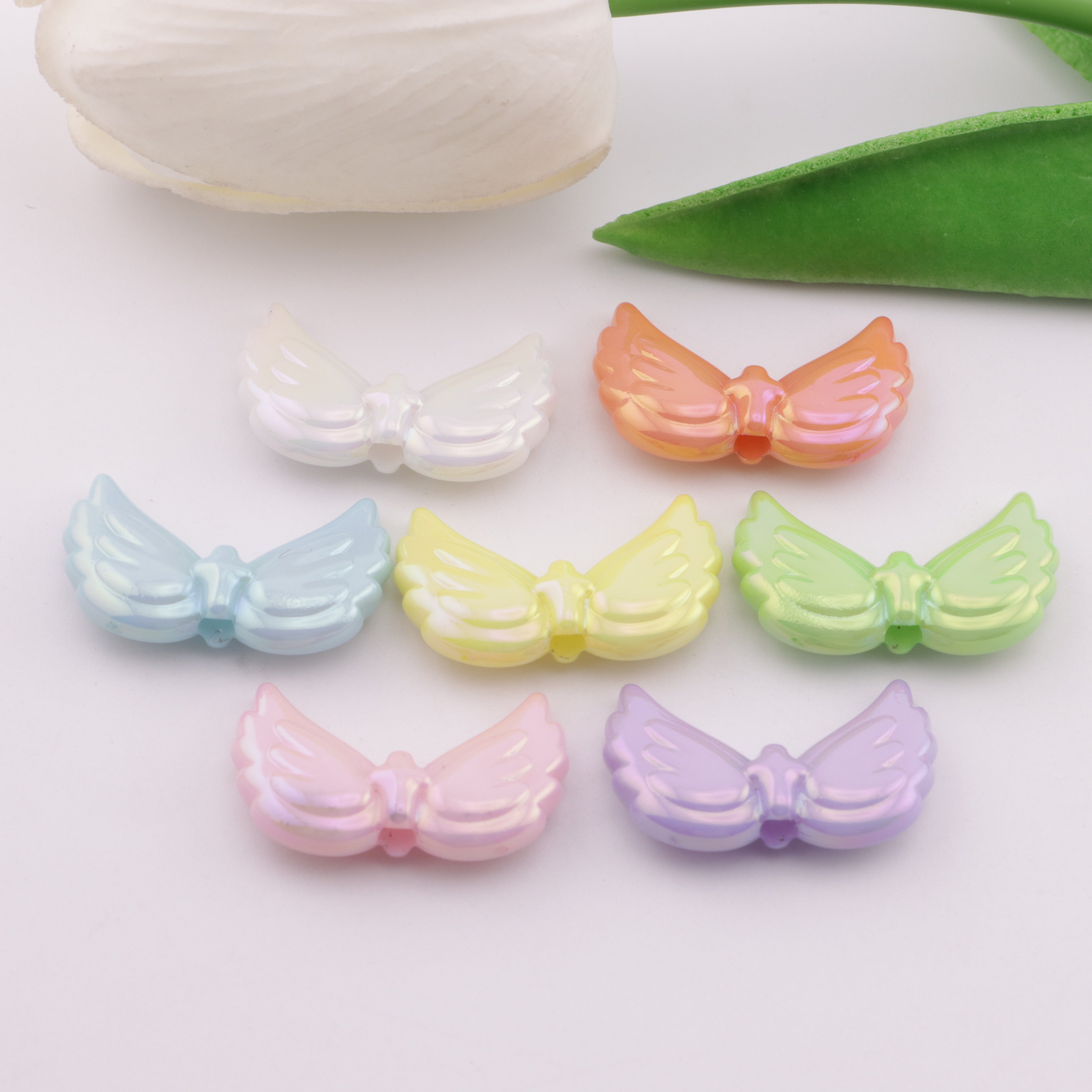 FS5673- 26*16Mm UV Angel Wings Beads, Angel Wings Beads Fit For Pen