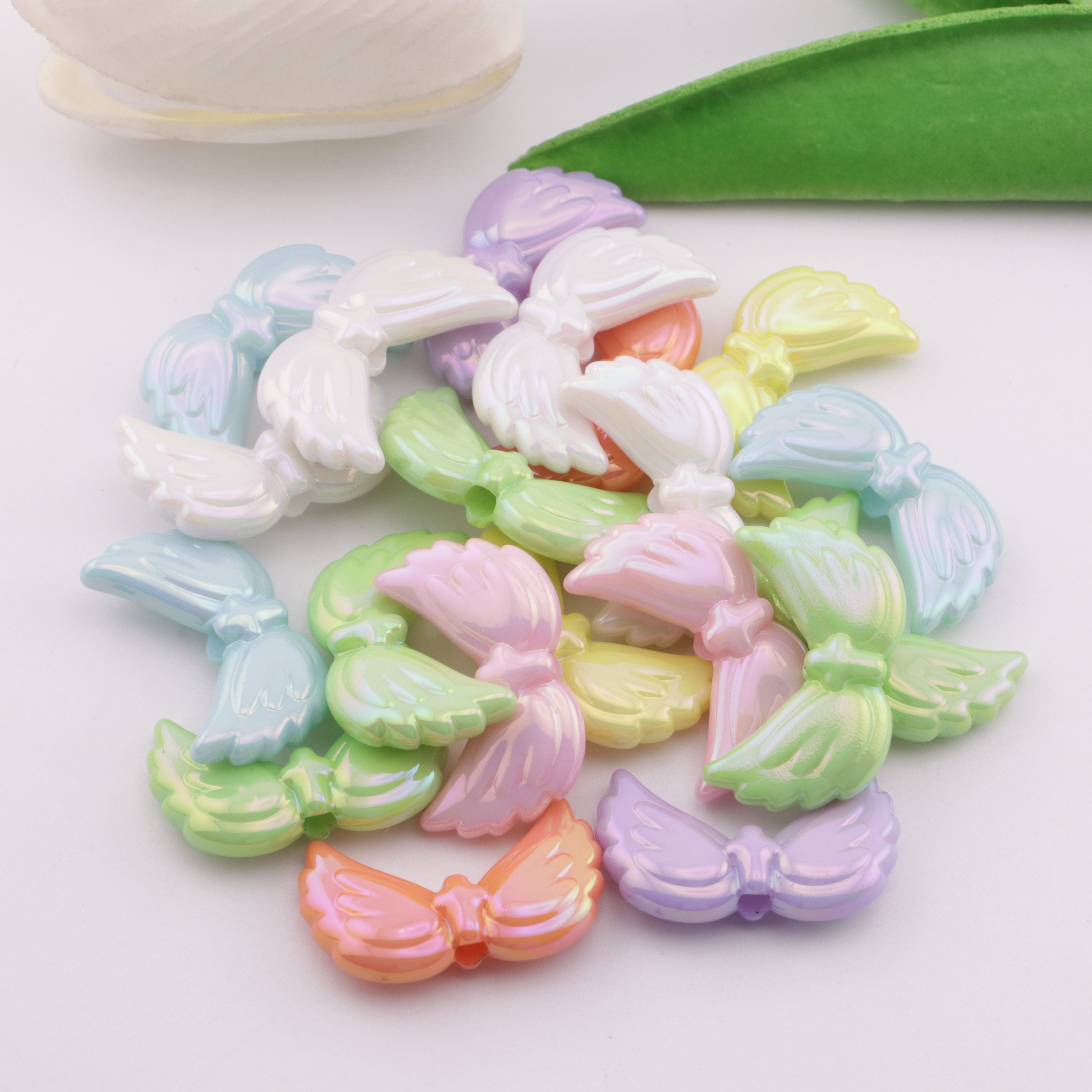 FS5673- 26*16Mm UV Angel Wings Beads, Angel Wings Beads Fit For Pen