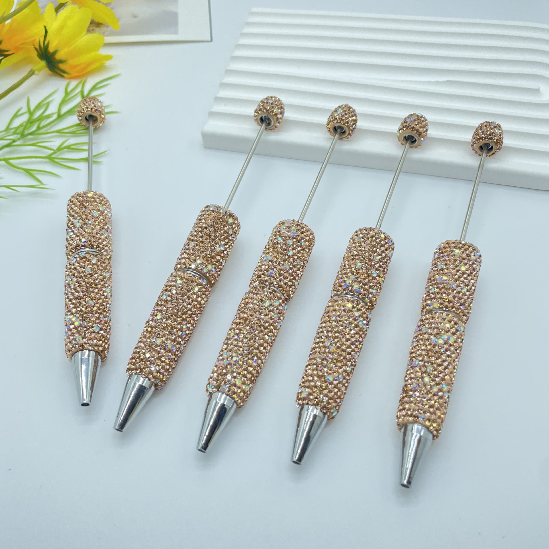 Mixed Color Full Drilling Heavy Industry Sparkling Beadable Pen