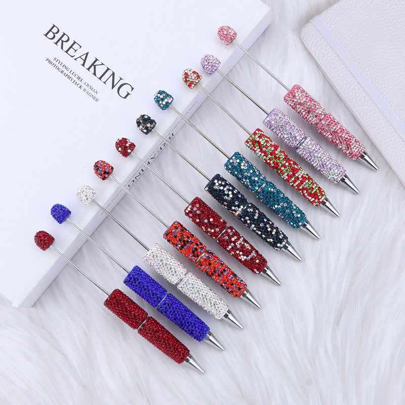 Mixed Color Full Drilling Heavy Industry Sparkling Beadable Pen