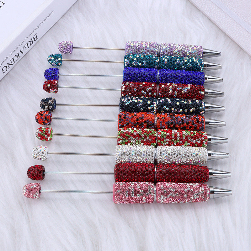 Mixed Color Full Drilling Heavy Industry Sparkling Beadable Pen