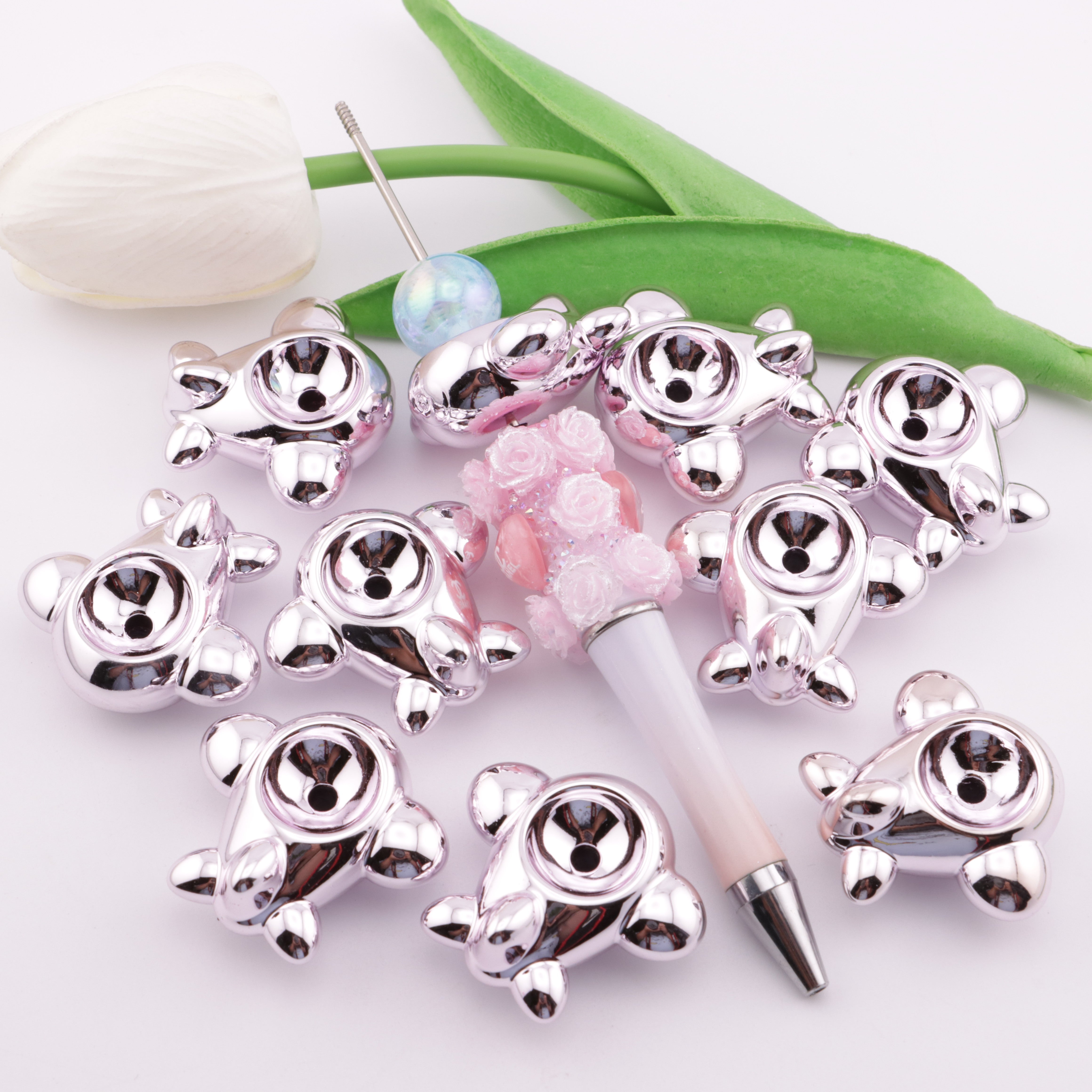 FS3511- Electroplated Metalic Airplane Beads